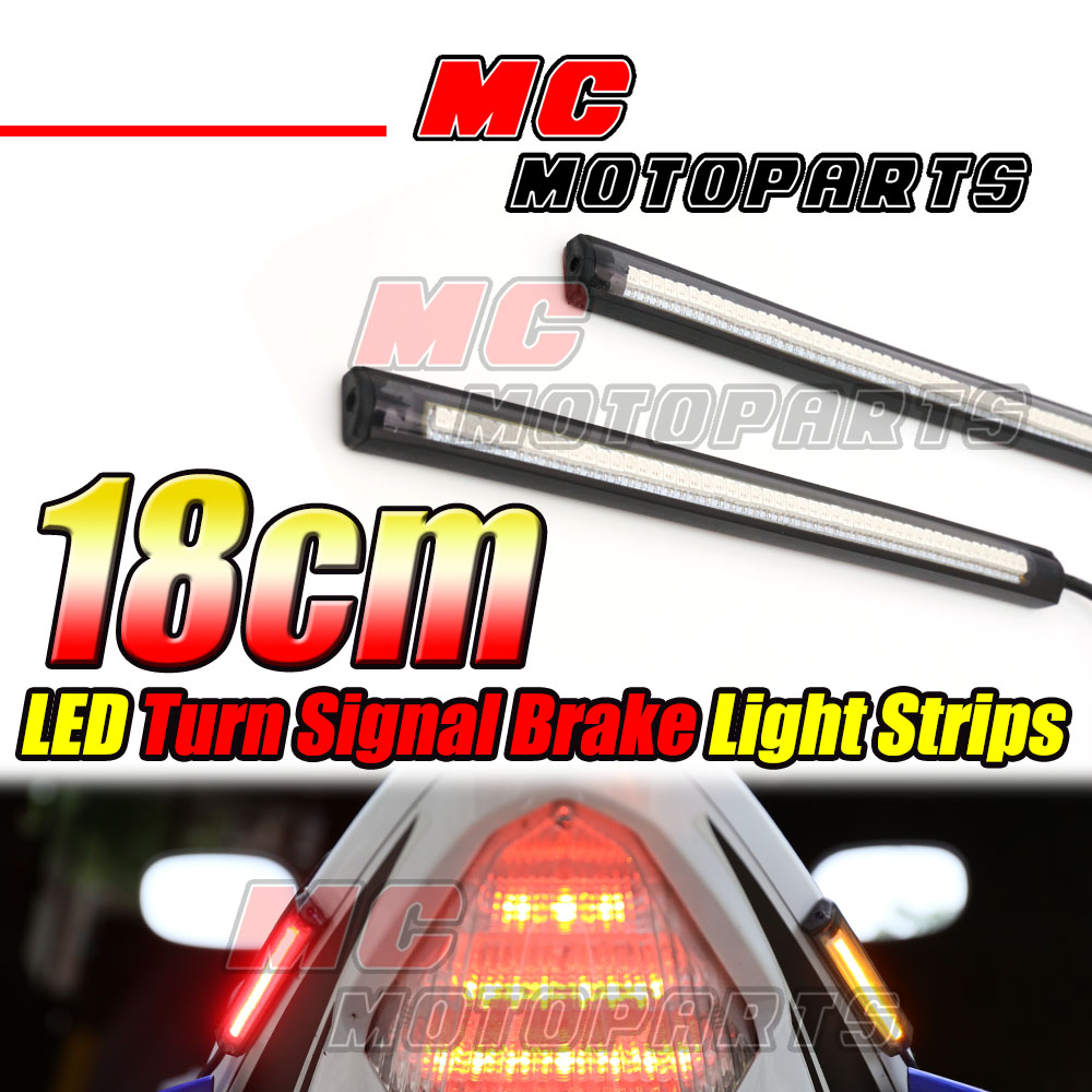 Rear Tail Brake Turn Signal Led Strip Lights 180mm For Universal Kawasaki Motor 6736