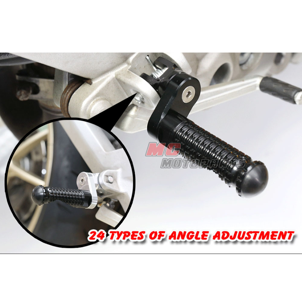 MPRO 1 inch Extension Black Front Foot Pegs For ZX-6R NINJA ZX-600