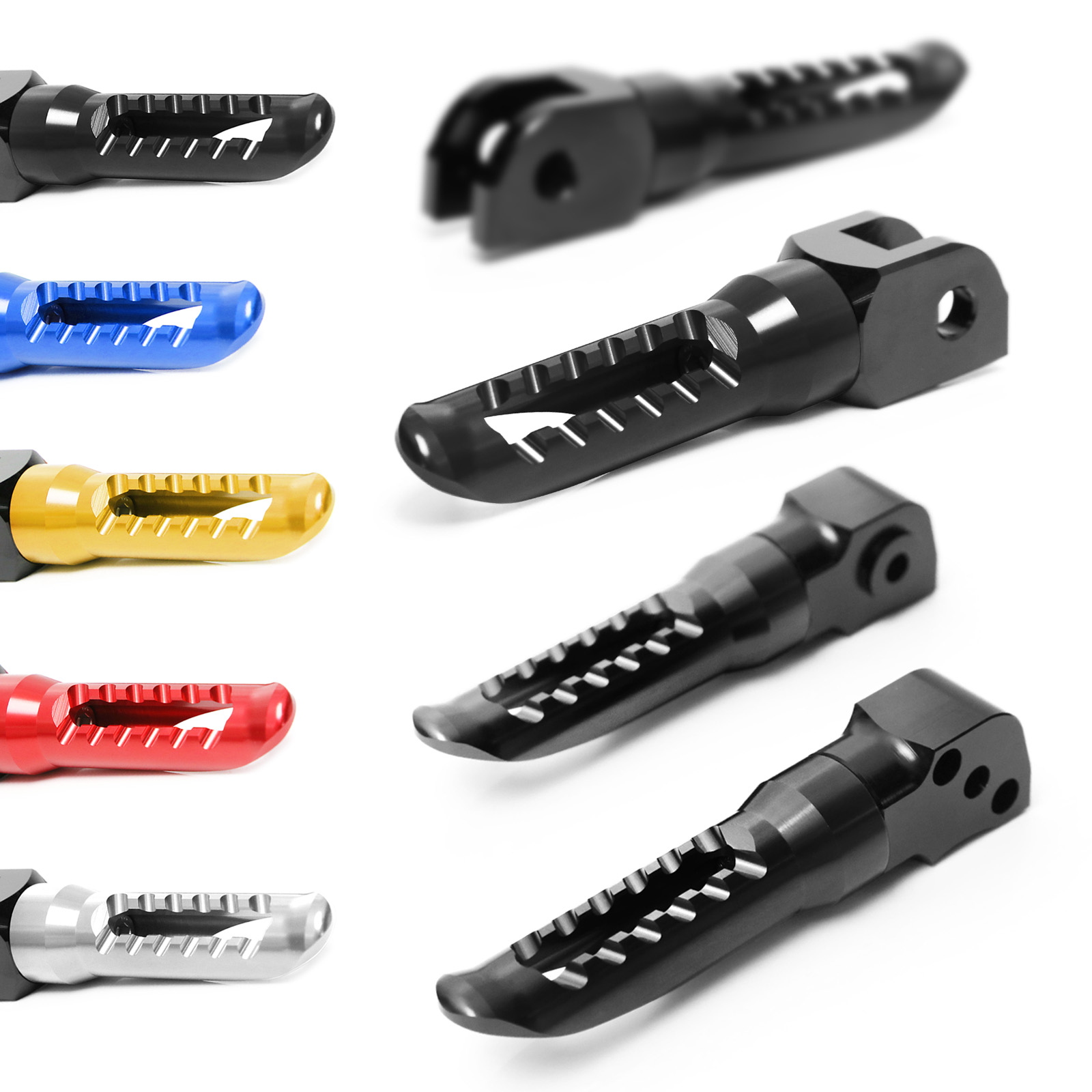 Black BOB Front & Rear Foot Pegs For Kawasaki ZX-10R 04 05 06 07
