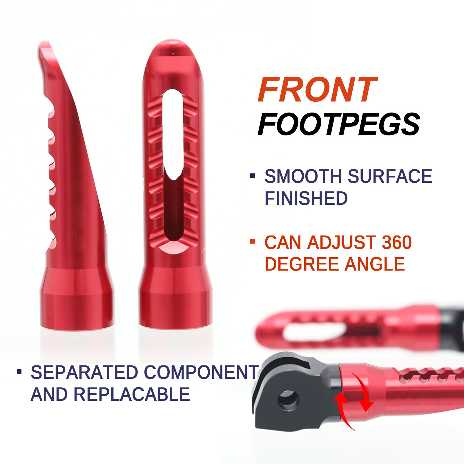 Red BOB Front & Rear Foot Pegs For ZZR 1400 Ninja ZX14 15-20 21 22