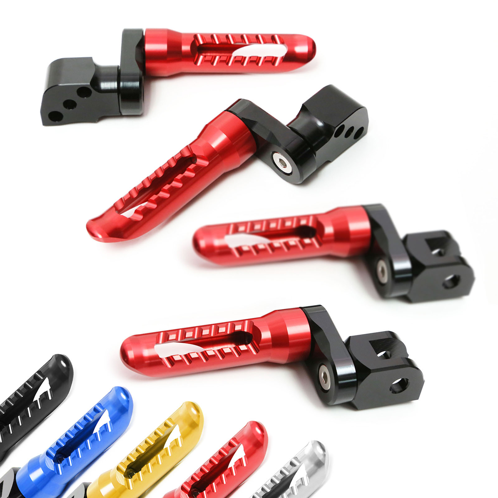 Red 25mm Adjustable Rear Front Foot Pegs BOB For ZX-6R 636 Ninja