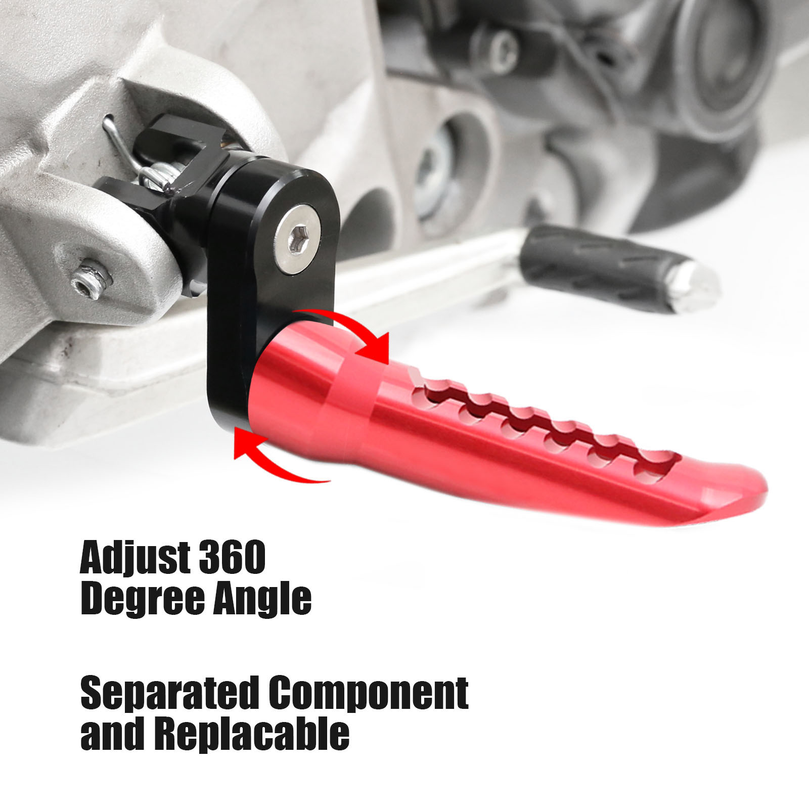 Red 25mm Adjustable Rear Front Foot Pegs BOB For ZX-6R 636 Ninja