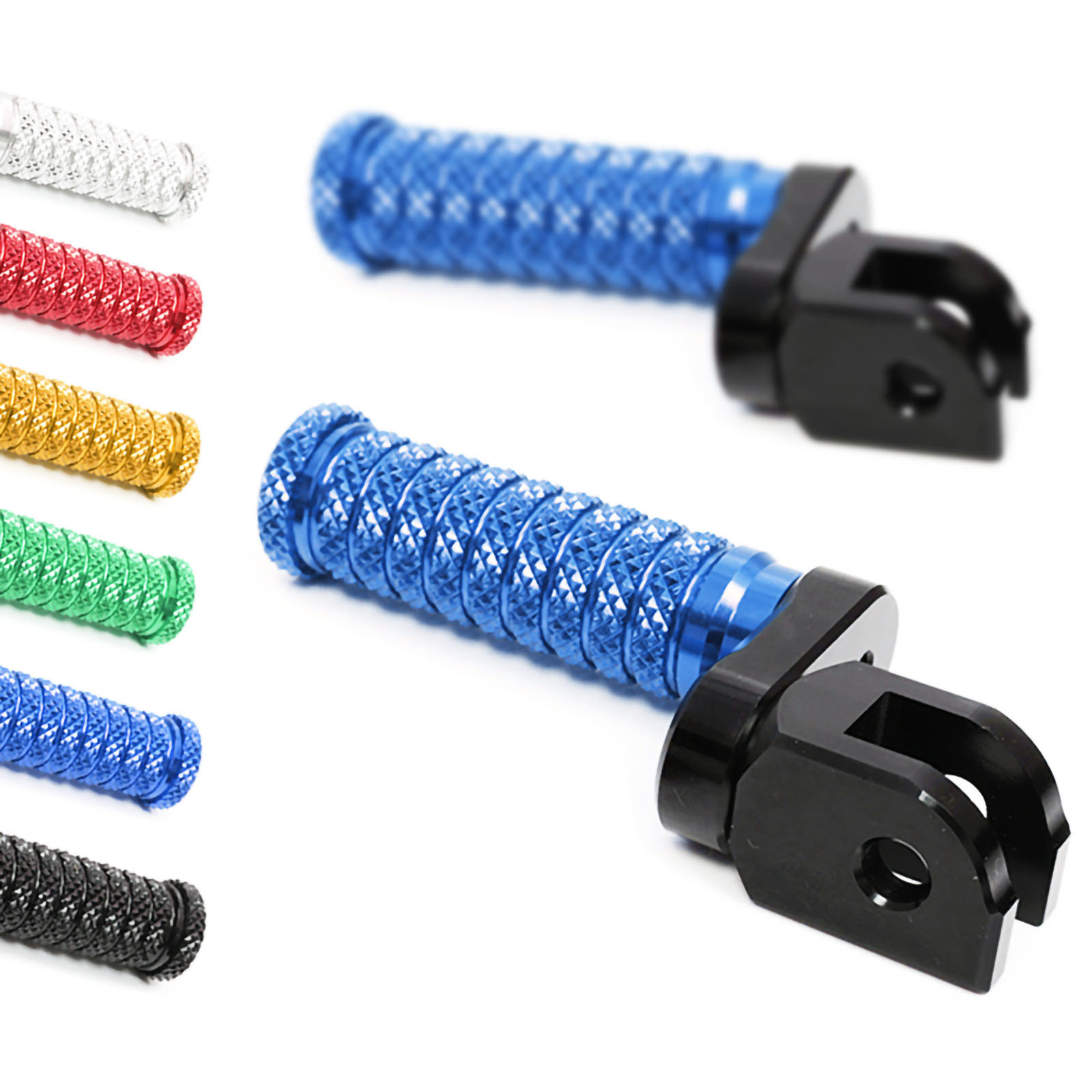 knoll1脚 Blue POLE 1 inch Riser Front Foot Pegs For Buell M2
