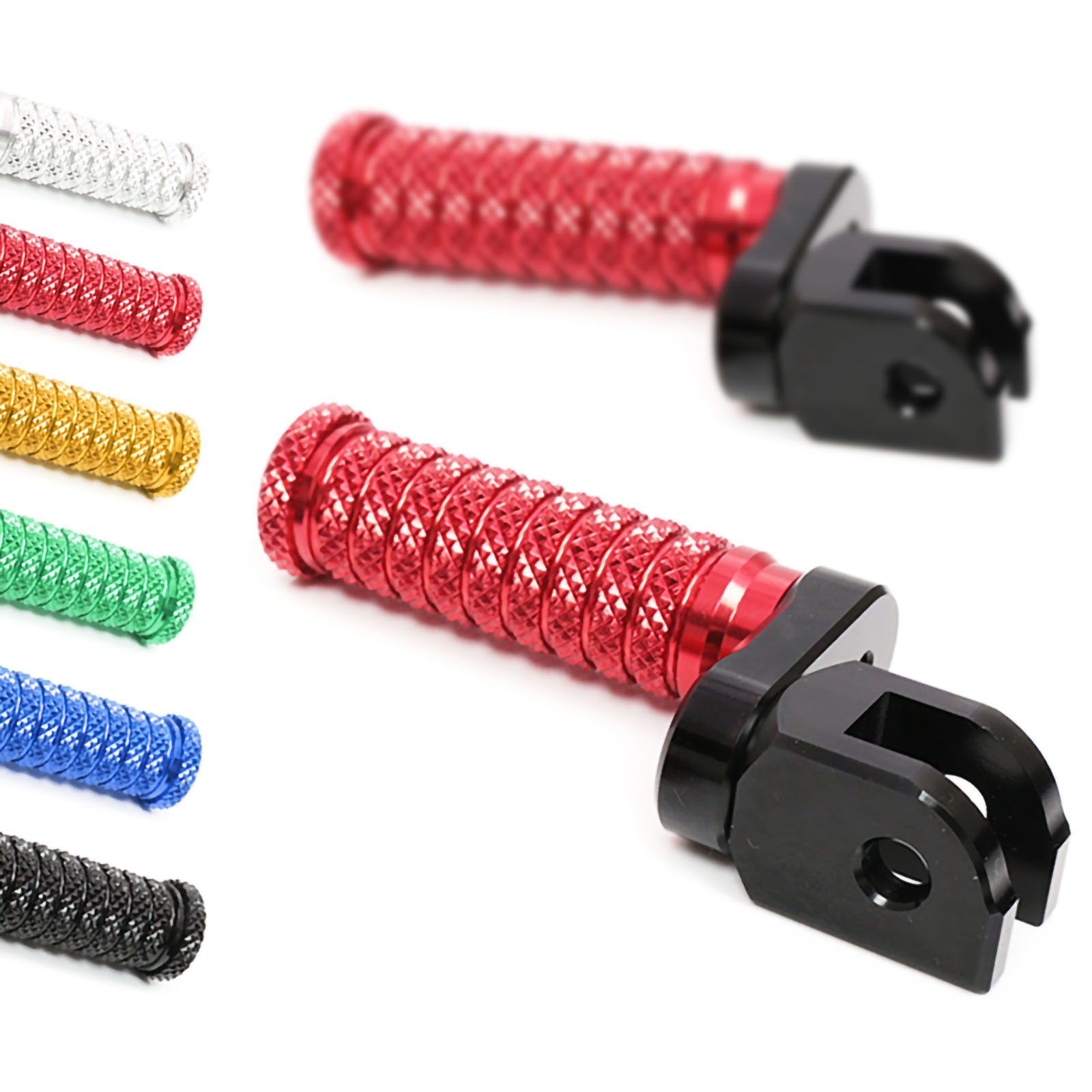 POLE 25mm Adjustable Red Front Foot Pegs For ZX-10R Ninja 11-14 15