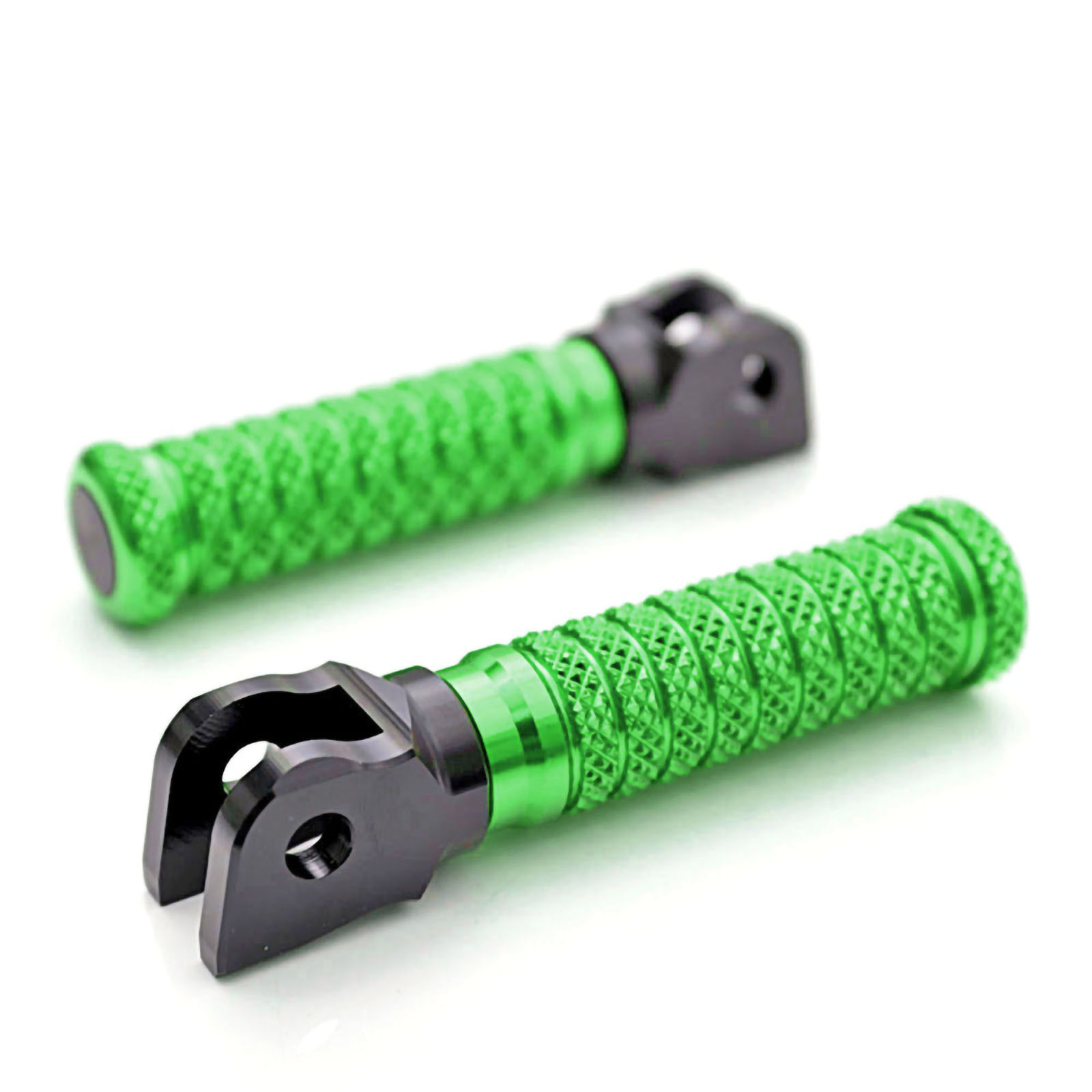 Green M-Grip Racing Front Foot Pegs Set For ZX-6R 6RR Ninja 03-07