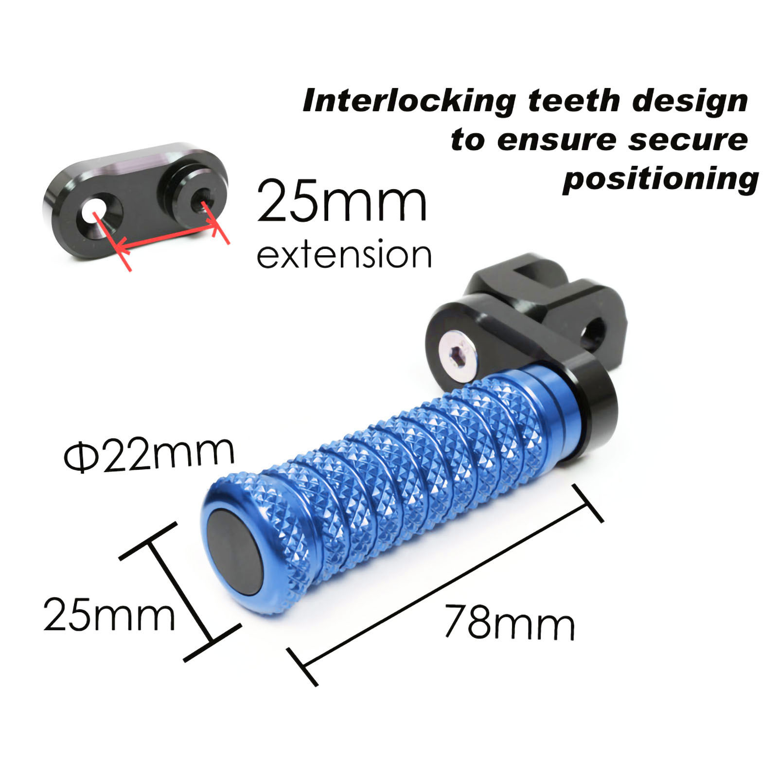 1 inch Riser Rider Passenger Footrests M-Grip For ZX-6R 6RR Ninja