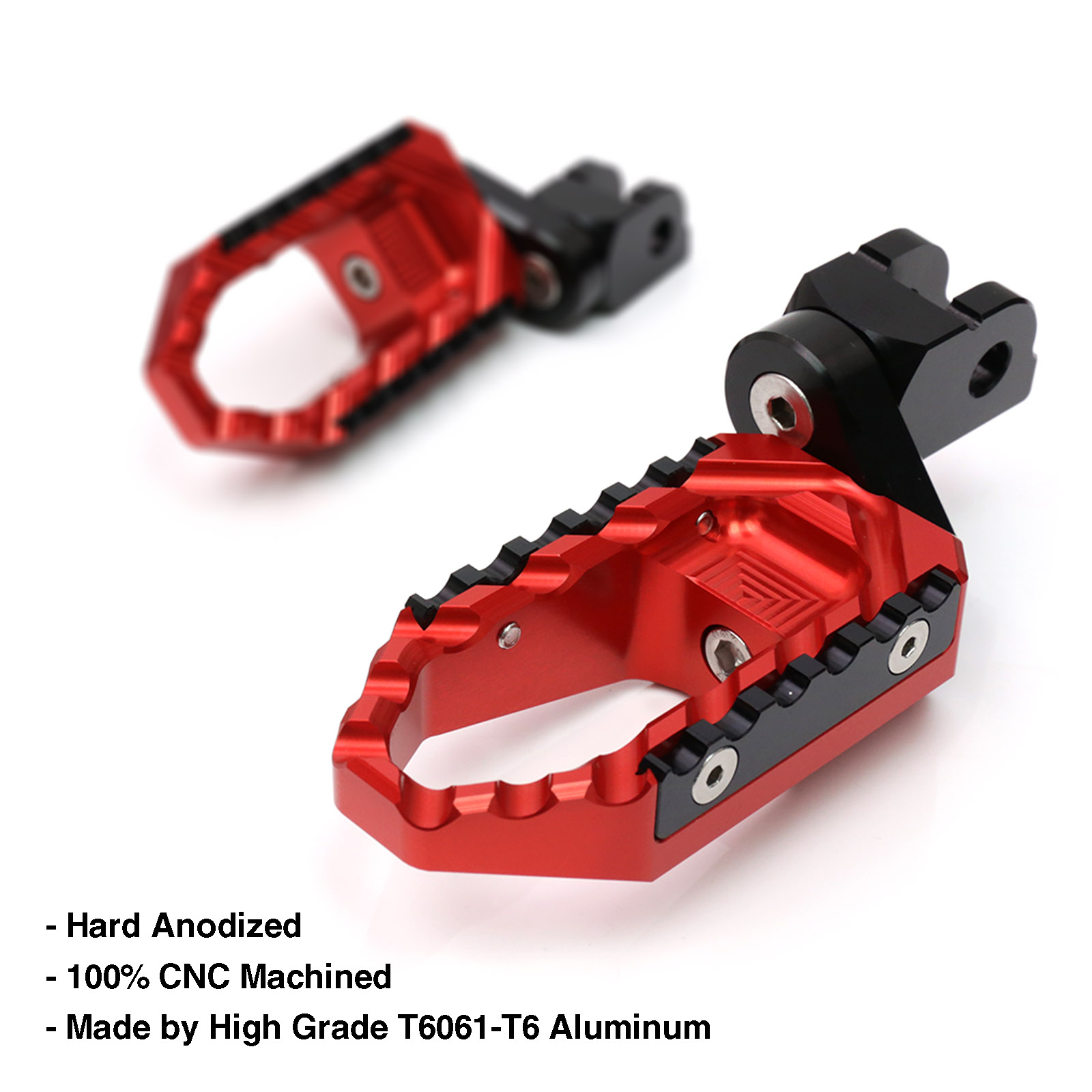 Red TRC 25mm Adjustable Front Wide Footpegs For Kawasaki Ninja ZX