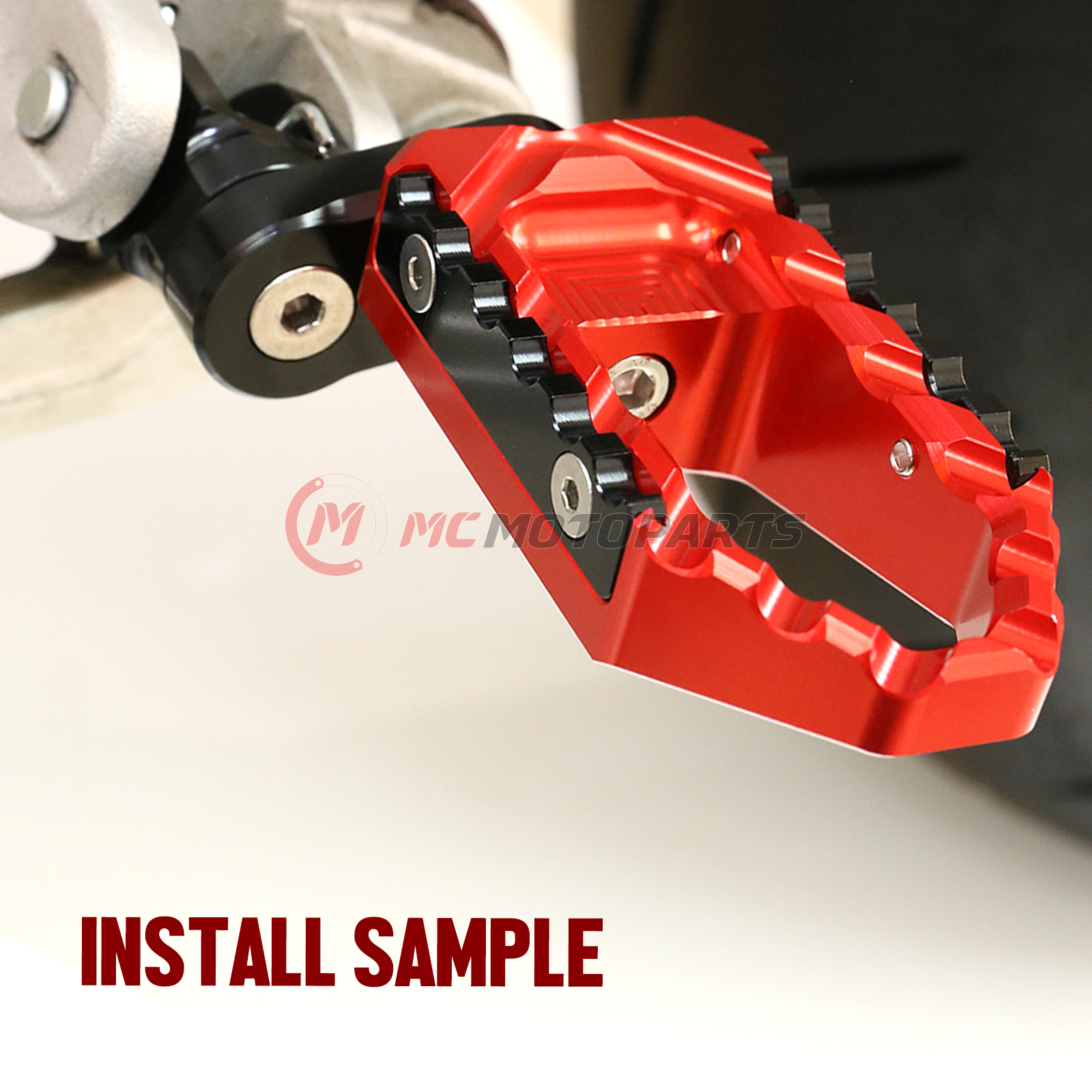 Red TRC 25mm Adjustable Front Wide Footpegs For Kawasaki Ninja ZX
