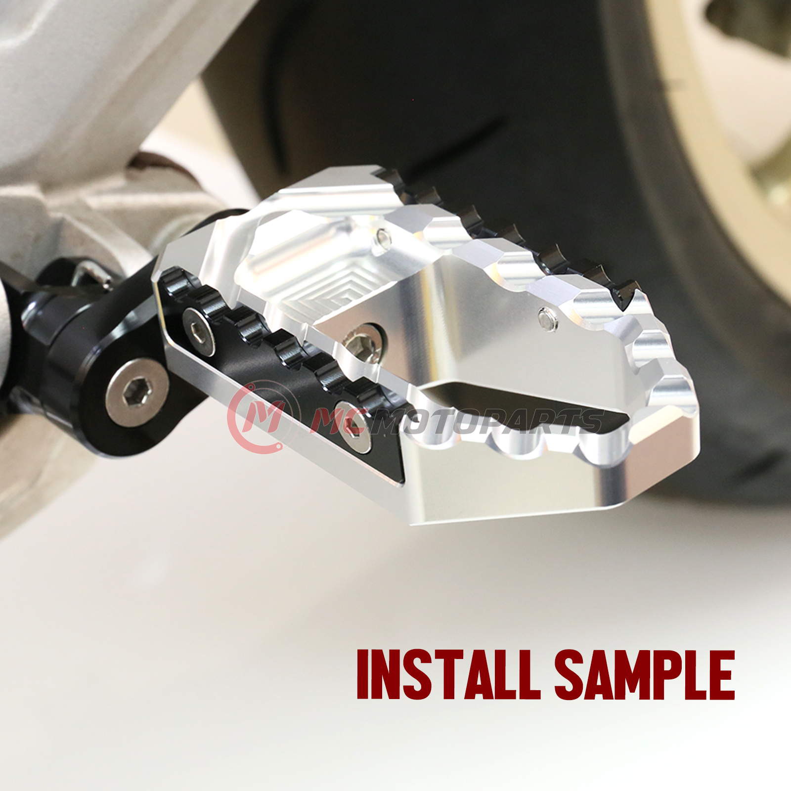 Silver TRC 25mm Adjustable Front Wide Footpegs For ZX-6R NINJA ZX