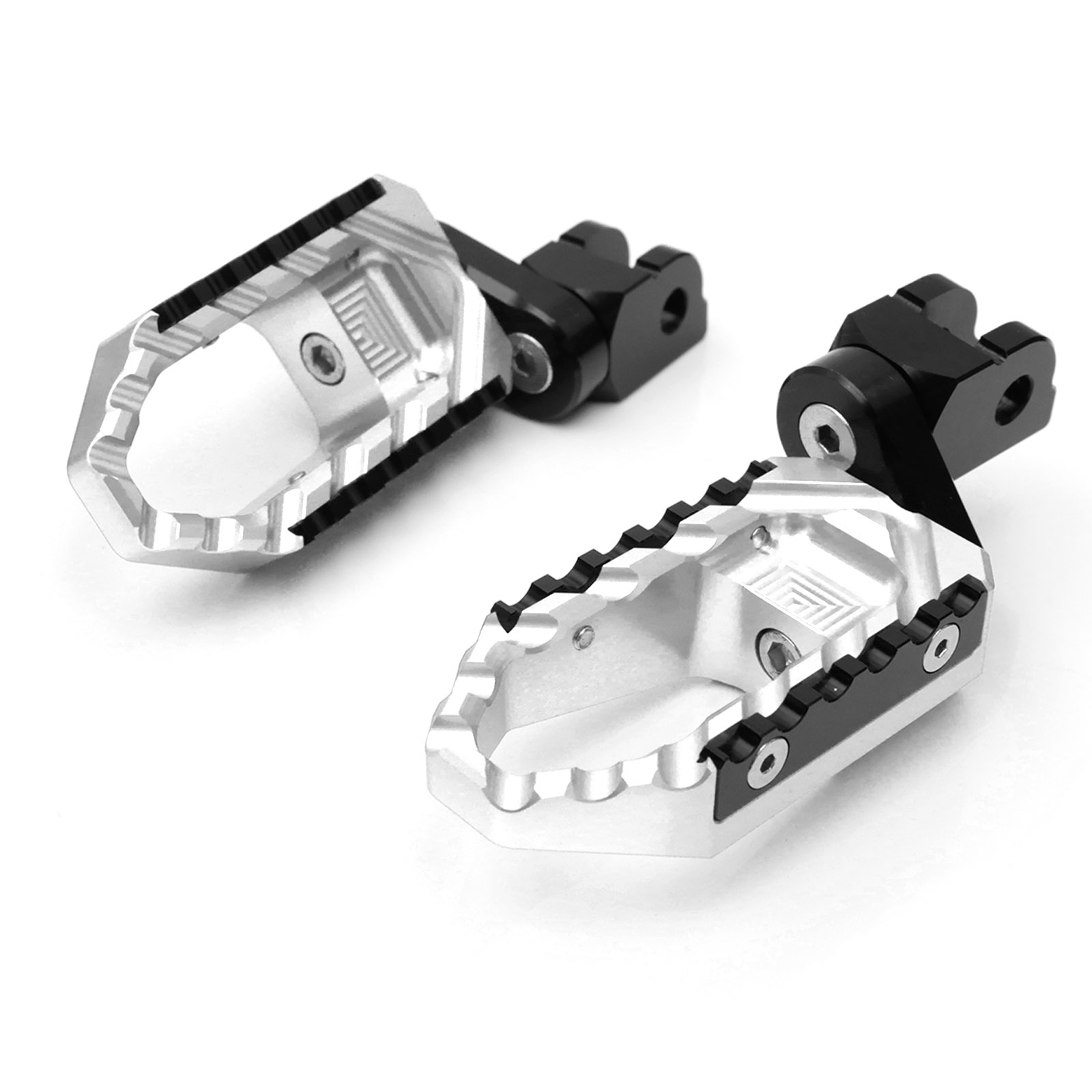 Silver TRC 25mm Adjustable Front Wide Footpegs For ZX-6R NINJA ZX