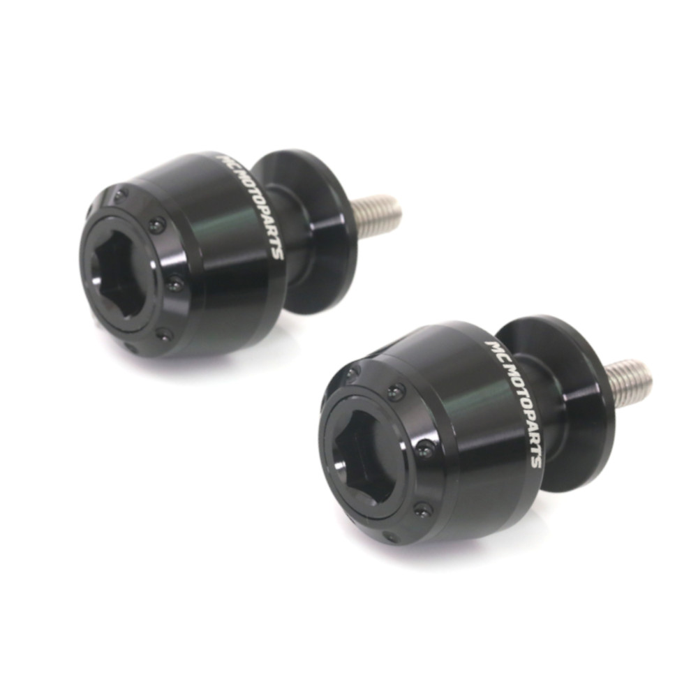Black ATOM Rear Swingarm Spools 10mm For ZX-10R Ninja 04 05 06 07