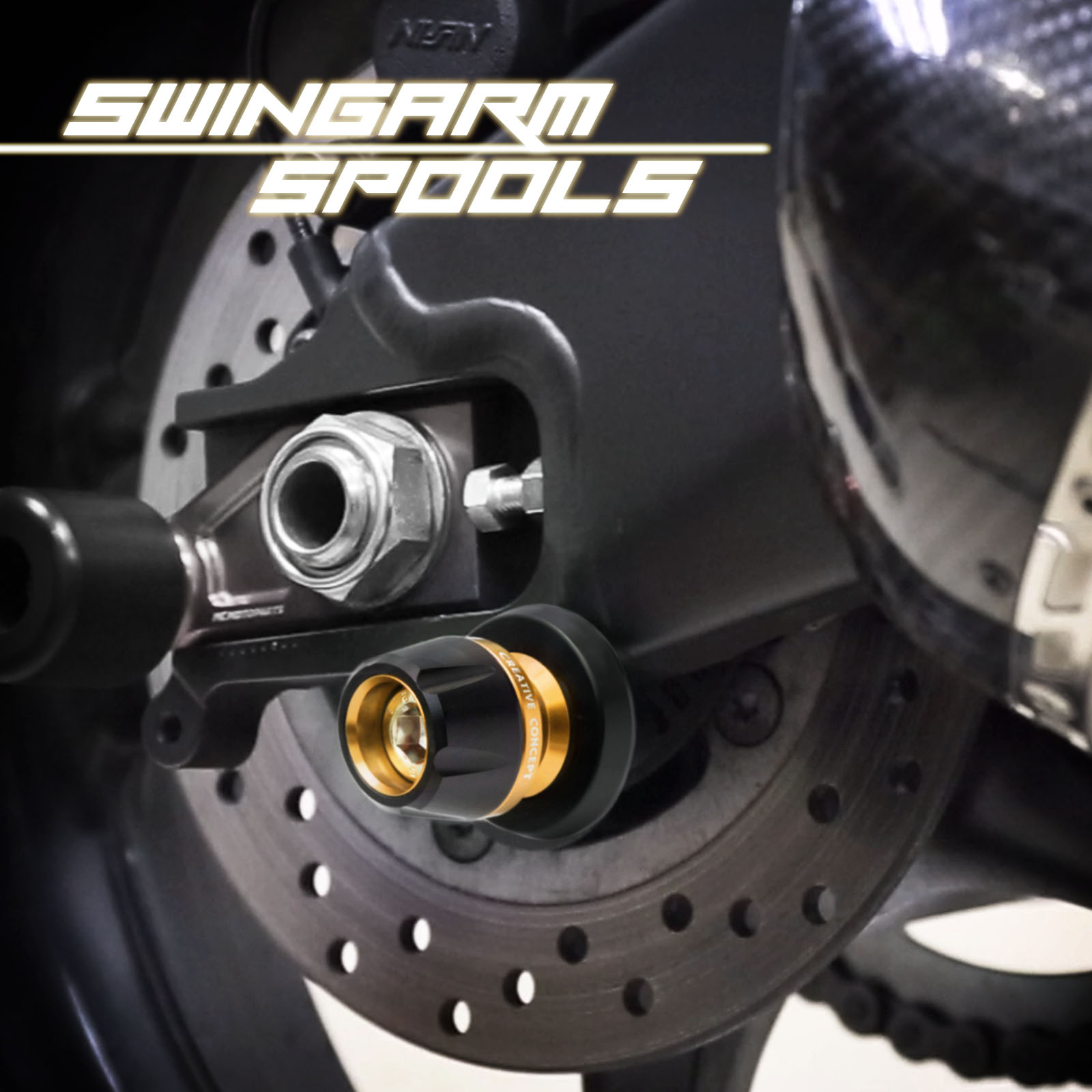 Gold BB01 8MM CNC Paddock Stand Spools For ZX-10R Ninja 11 12 13