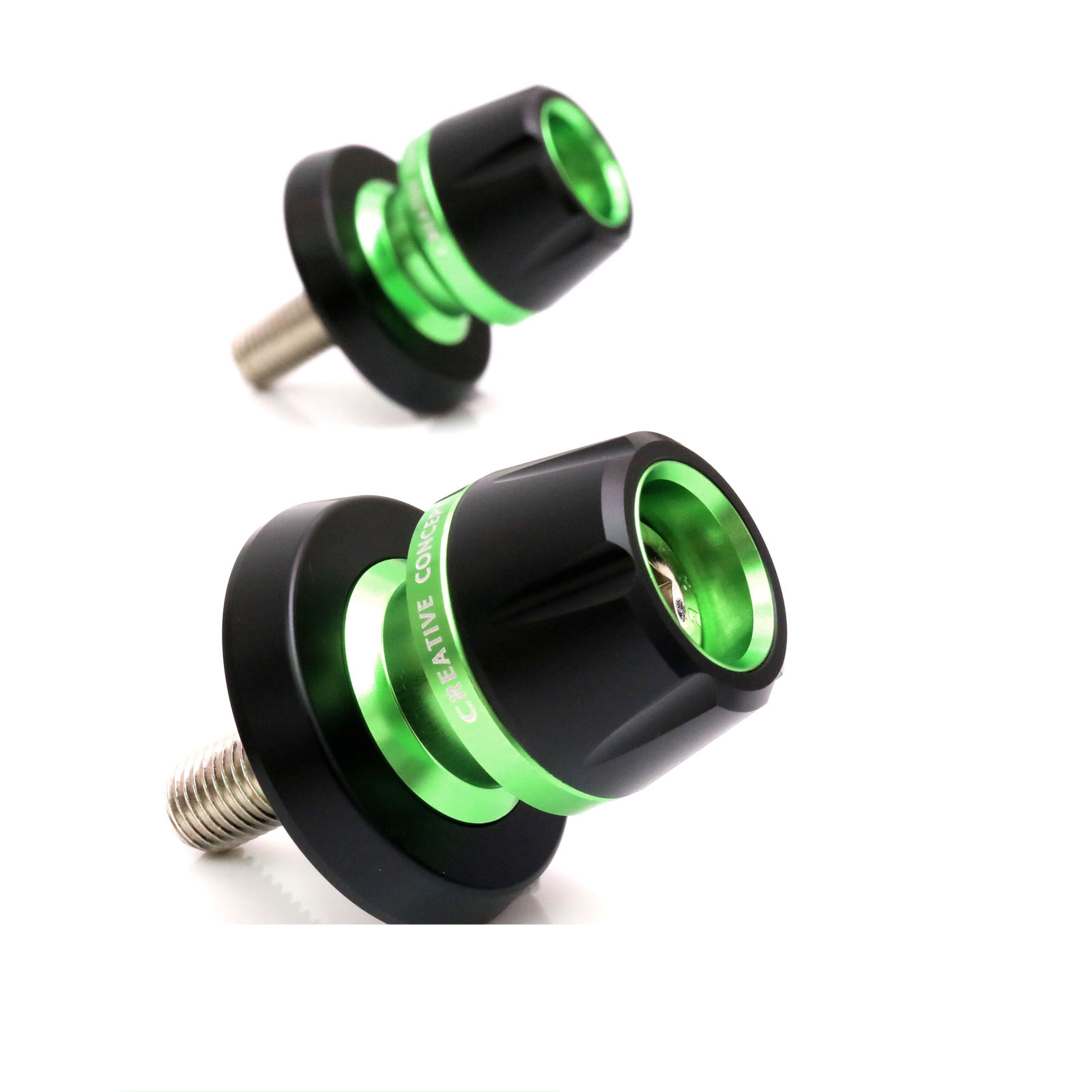 Green BB01 8MM CNC Swing Arm Spools For ZX-10R Ninja 11 12 13 14