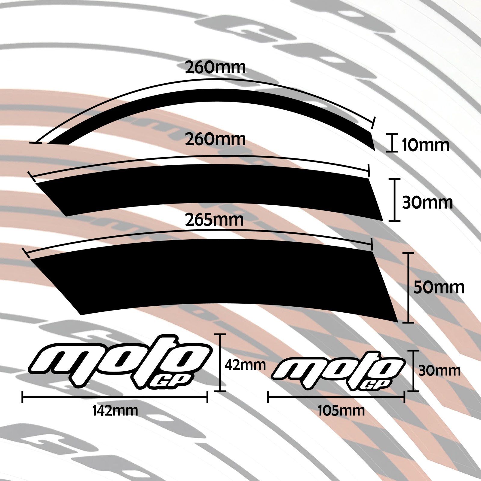 Green 17 inch Rim Decal Stickers GP01 Kit For Katana GSX