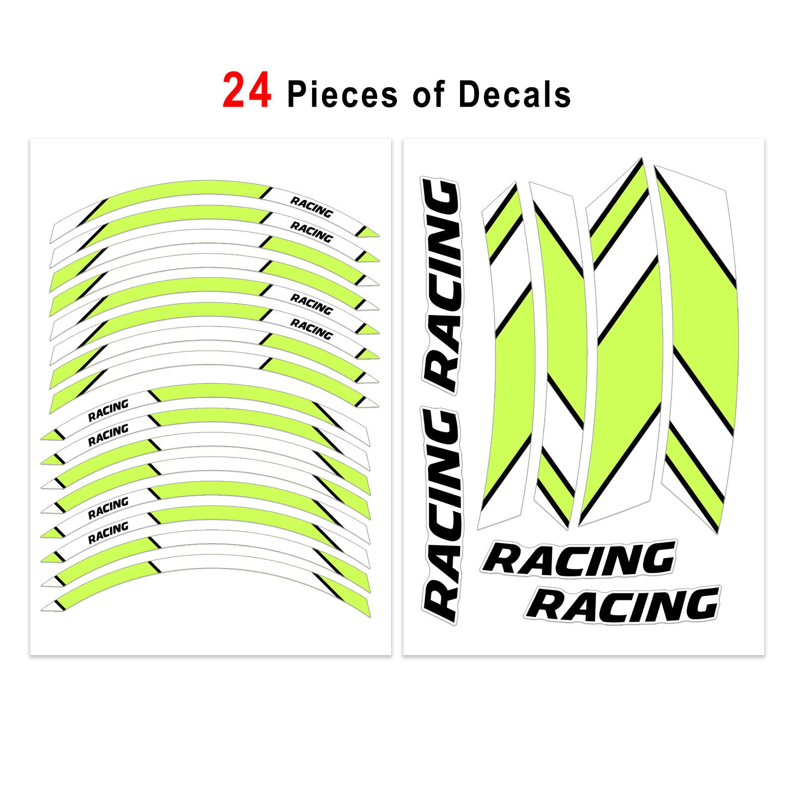 Motorcycle Stripes White Wheel Stickers For ZX6R Ninja 636 600 20
