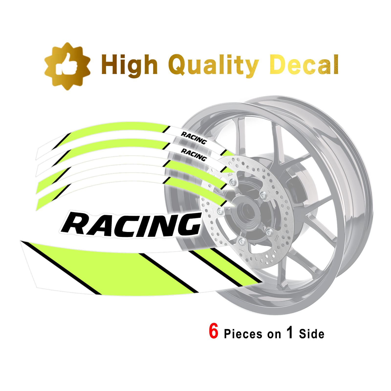 Motorcycle Stripes White Wheel Stickers For ZX6R Ninja 636 600 20