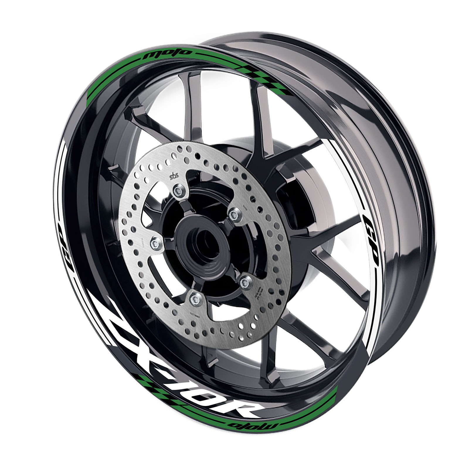 Glossy D-Green 17 inch GP01 Wheel Sticker Stripe For ZX10R Ninja