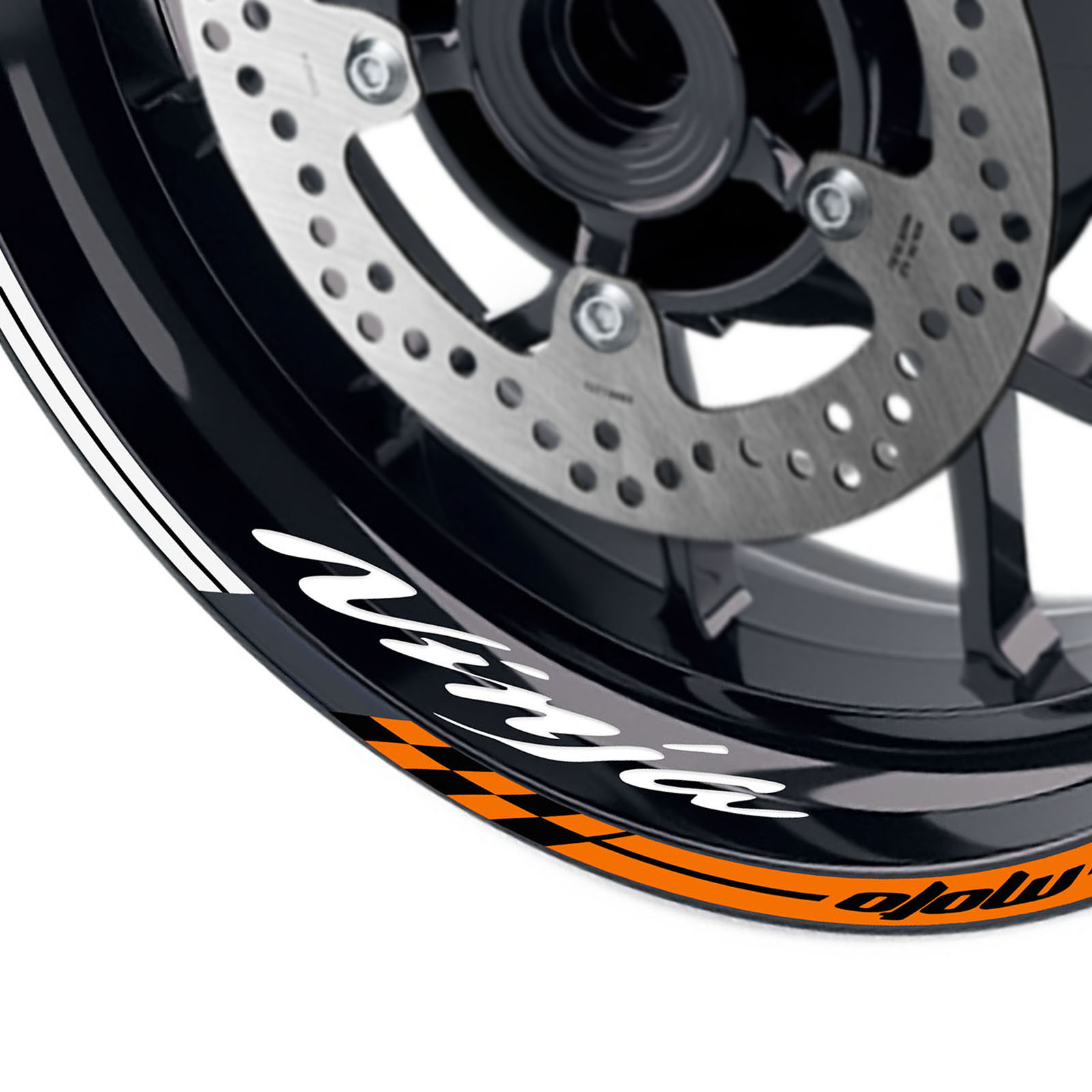 Orange AA02 Stripe Decal Wheel Stickers For ZX6R Ninja ZX636 ZX600