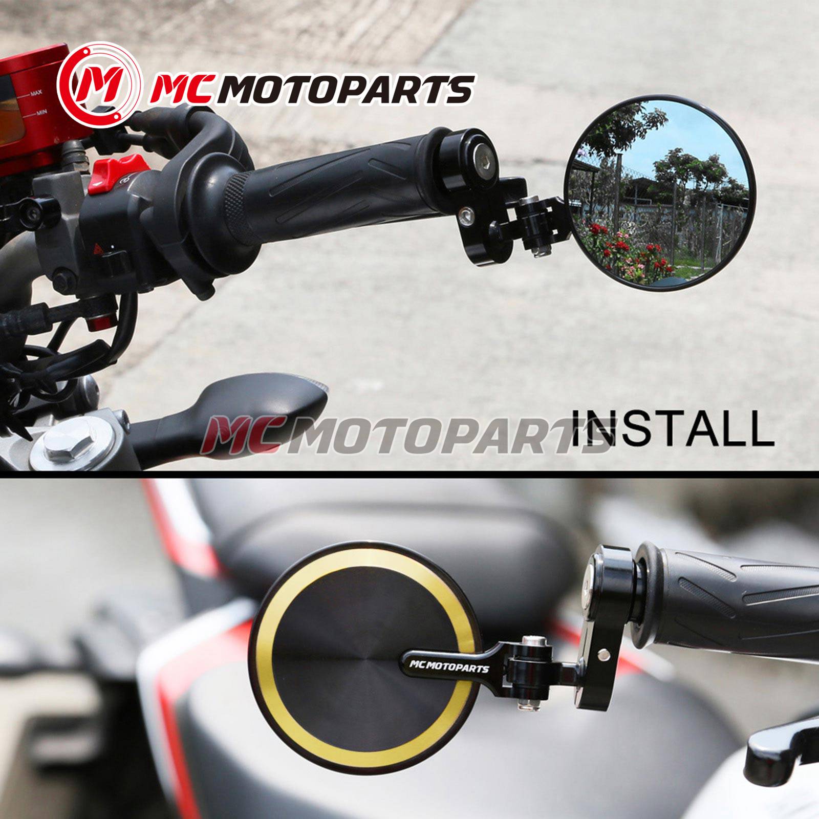 REBORN CNC Gold Folding Bar End Mirrors For Kawasaki ZX-6R 636 600