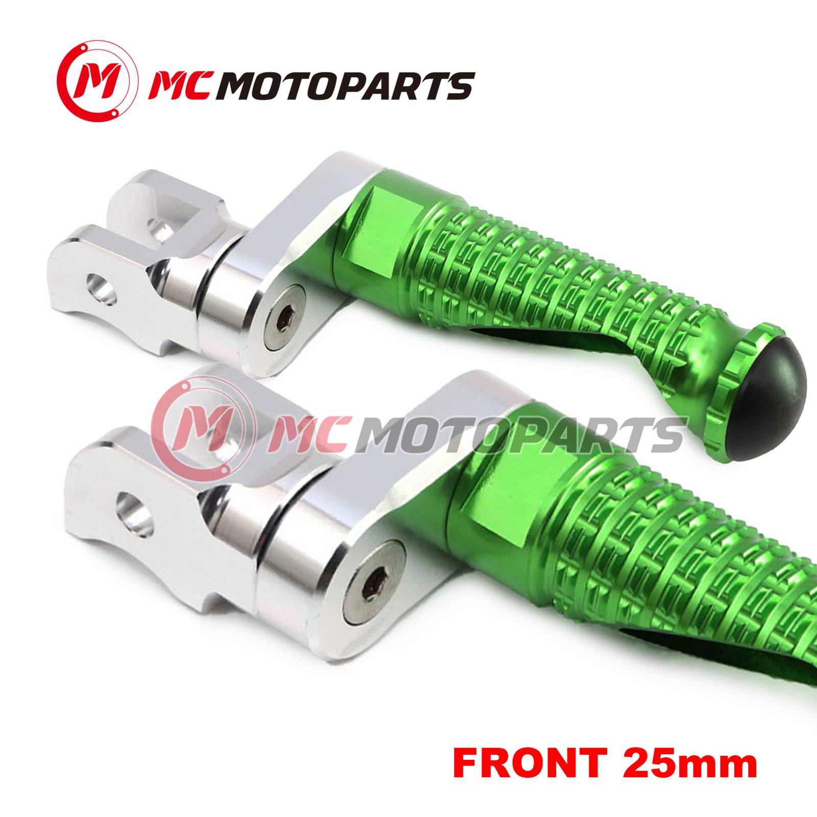 GREEN MPRO 25mm Extension Front Footpegs For Kawasaki Z900 17-22