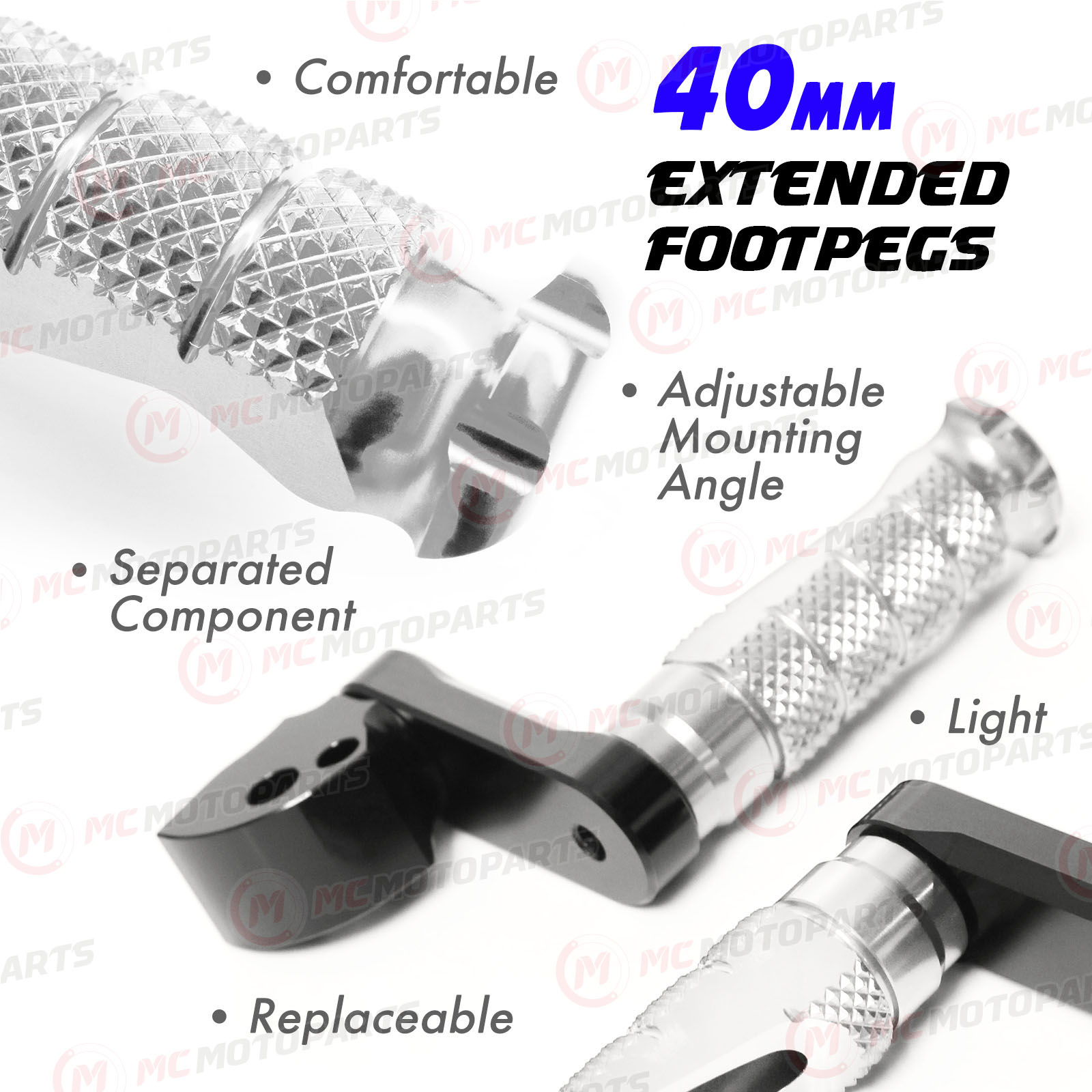 Paire De Repose-pieds Tourmax STR-M09 Pour Honda CB900F Hornet 2002-2007 - Neuf En Boîte