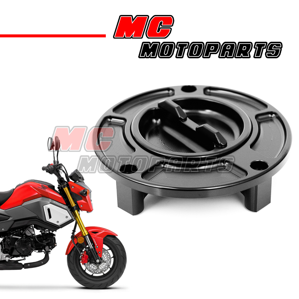 Black Keyless Aluminum Fuel Gas Cap For Honda Grom 125 (2016-2023)