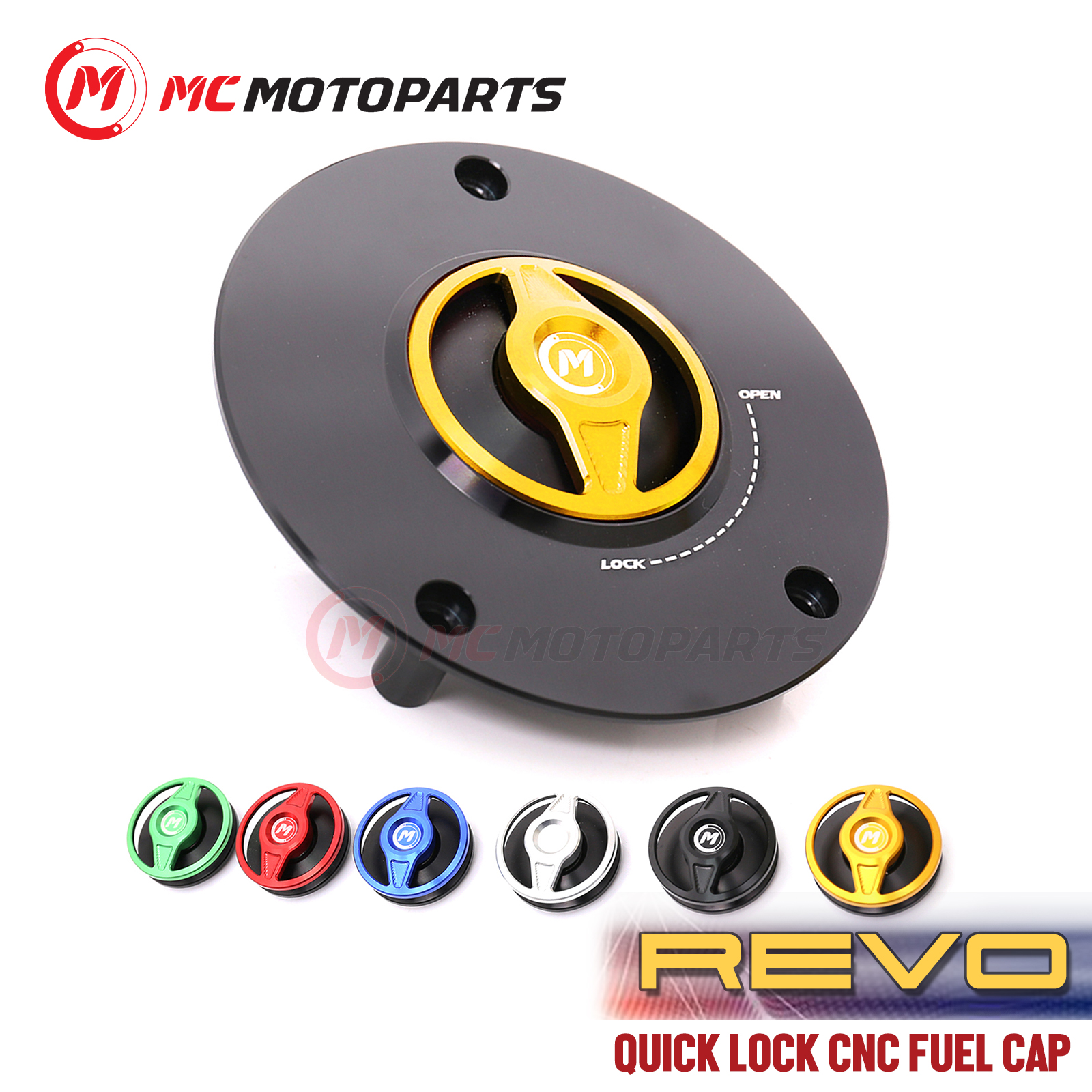CNC Gold Quick Lock Fuel Cap For SV650 / SV650S 04 05 06 07 08 09