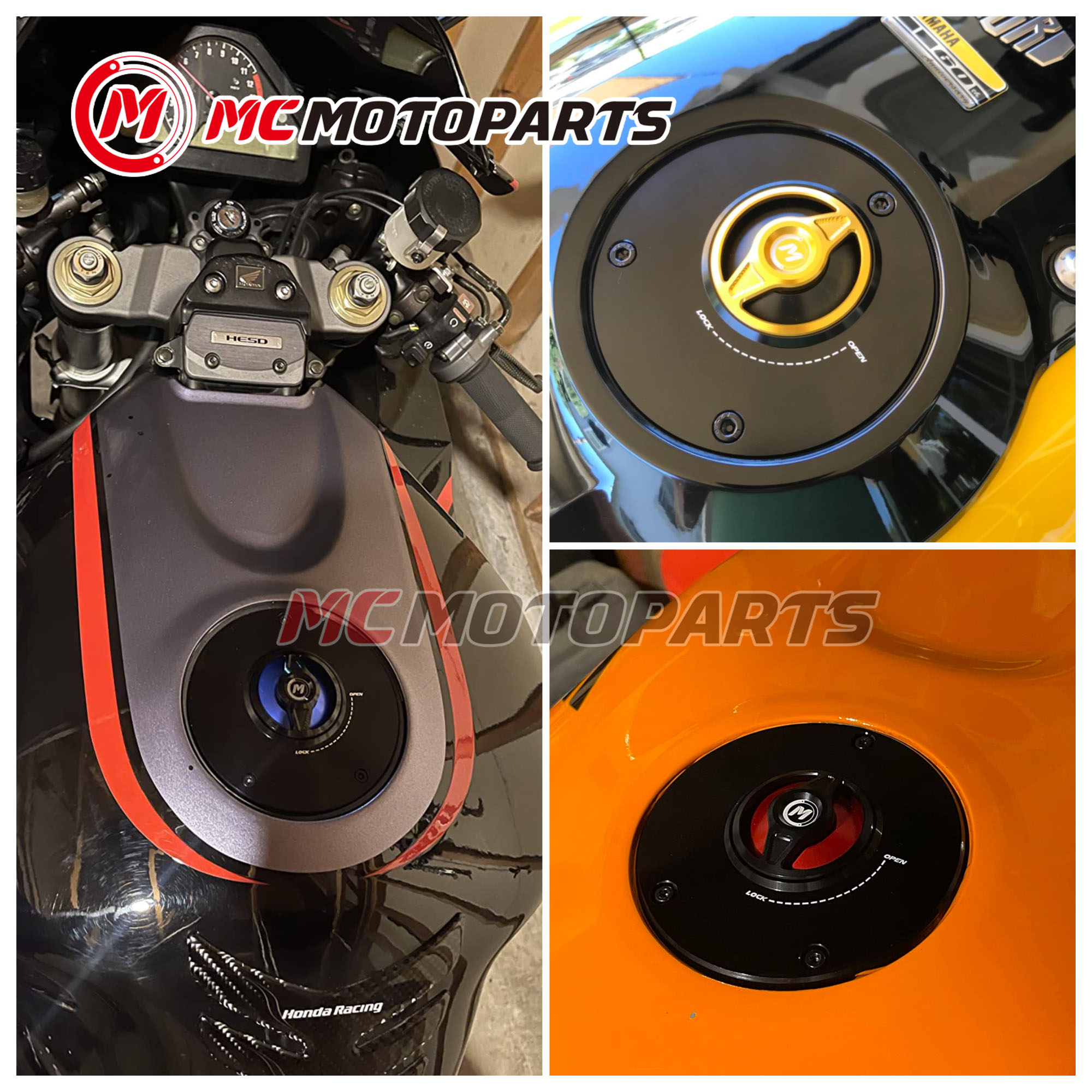CNC Gold Quick Lock Fuel Cap For SV650 / SV650S 04 05 06 07 08 09