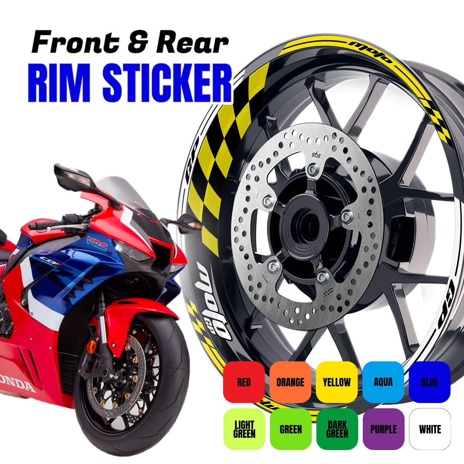 red Wheel Stickers Rim GP01 For Kawasaki ZX10R Ninja 2004-2022 19