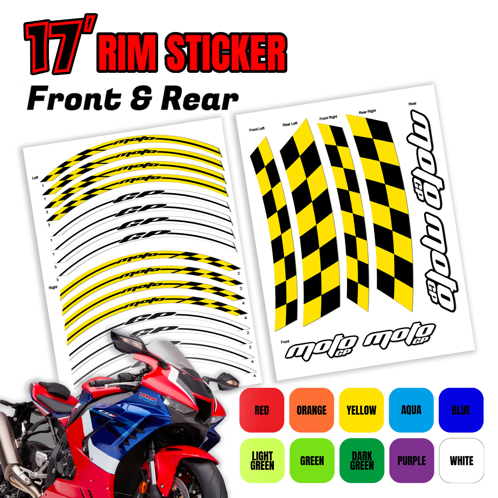 For Kawasaki Ninja ZX-14R 2012-2020 17 18 19 20 9 color Wheel