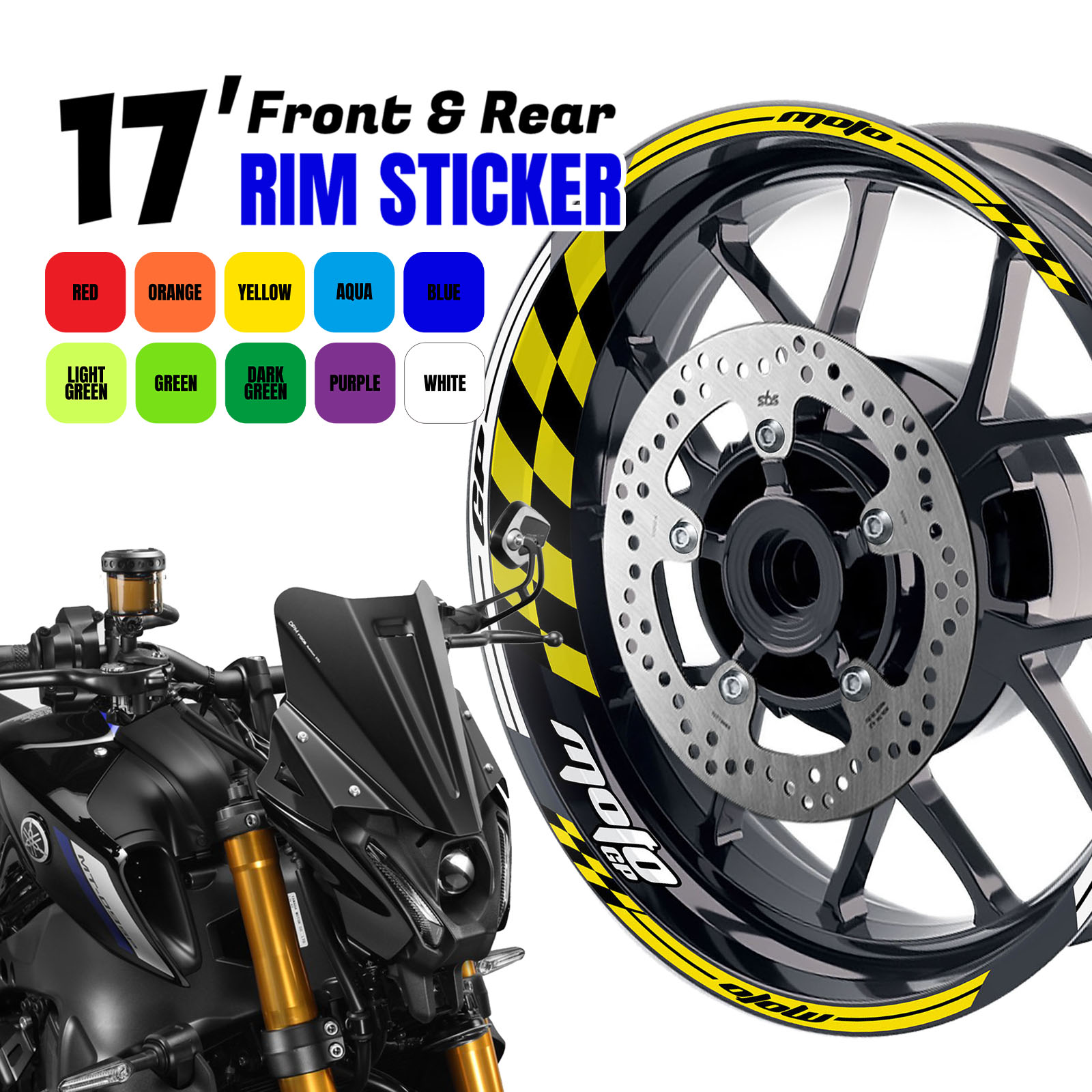10/1〆ミルクティー サマ♡9点 red Wheel Stickers Rim GP01 For Kawasaki ZX10R Ninja 2004-2022 19