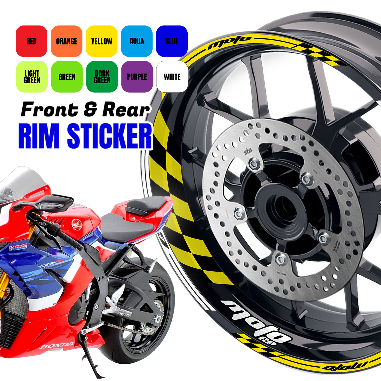 mmjrrさん専用 red Wheel Stickers Rim GP01 For Kawasaki ZX10RR Ninja 2017-2022 19
