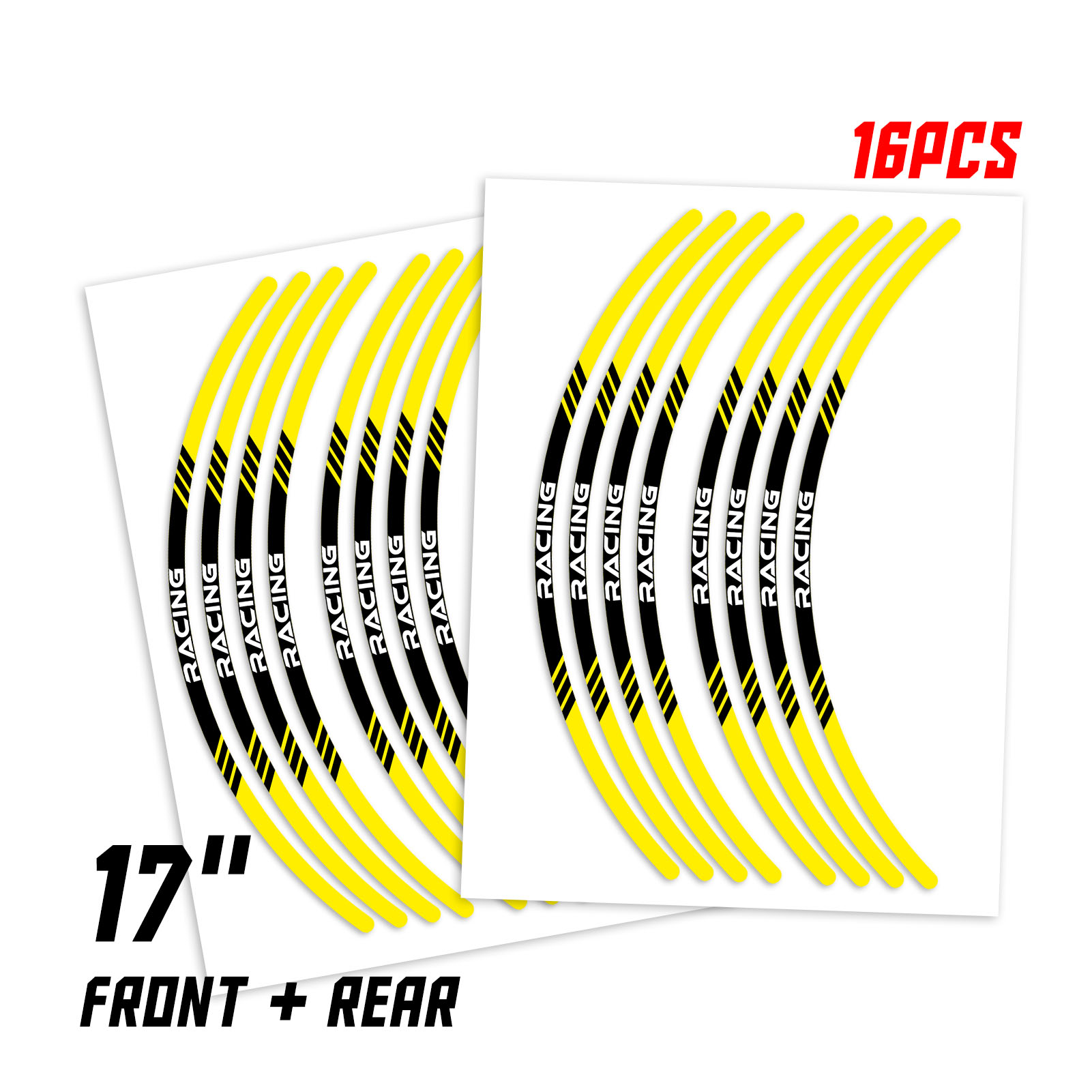 P03B For Kawasaki Ninja ZX-14R 12-20 Yellow 17'' Rim Wheel Sticker