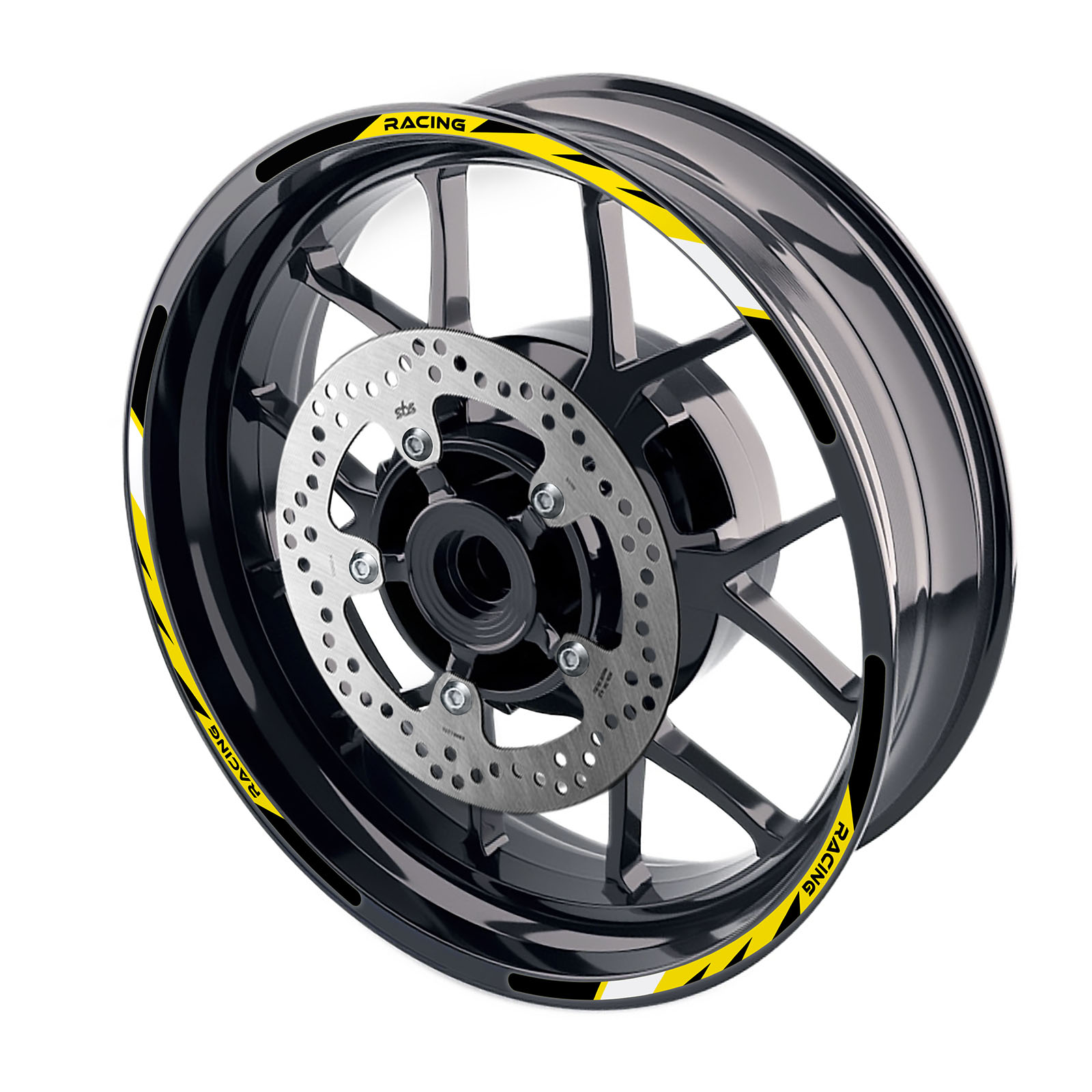 R02B For Kawasaki Ninja ZX6R 95-21 Yellow Wheel D茅cor Stickers 20