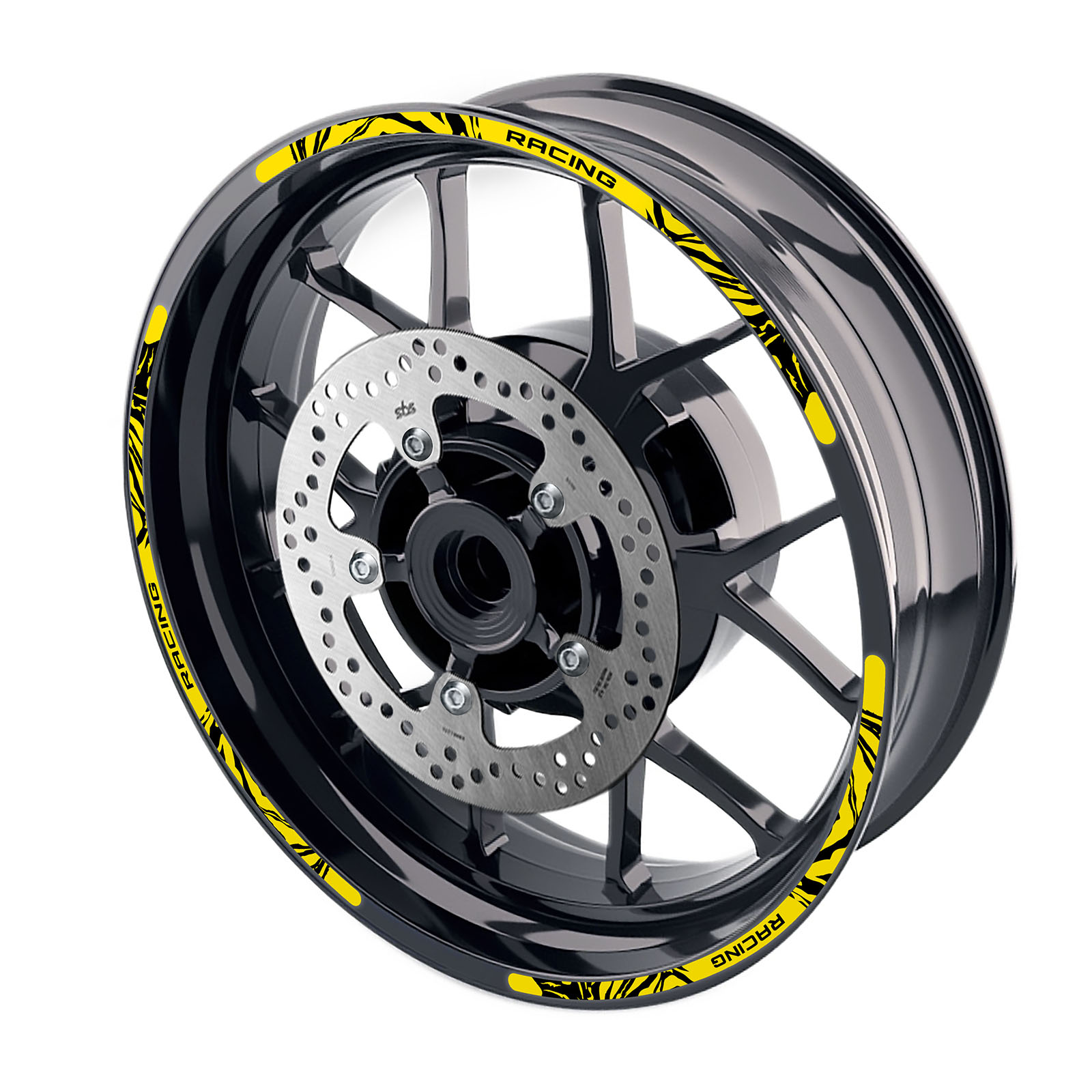 W01B For Kawasaki Ninja ZX-10R 04-20 Yellow Wheel Sticker Set 19