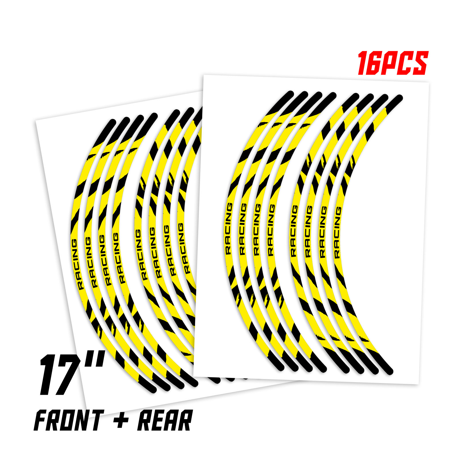 W02B For Kawasaki ZX6RR Ninja ZX600 03-06 Yellow Wheel Sticker Kit