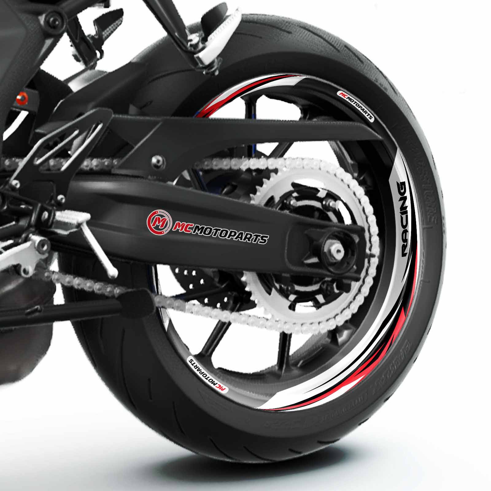 S01W Red 2-PIECE Wheel Stickers For Ninja ZX-10R 11 12 13 14 15 16