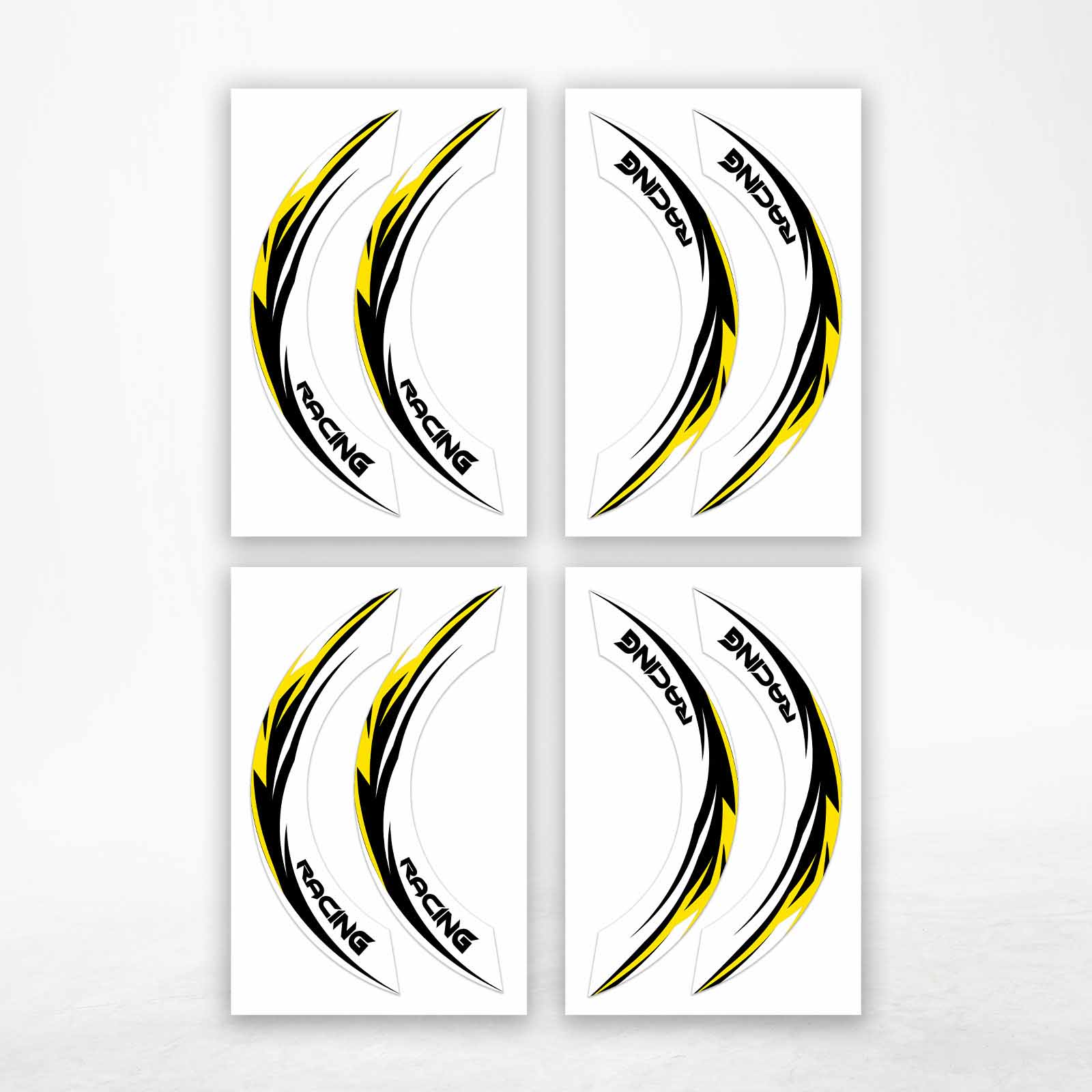 S01W Yellow 2-PIECE Decals Wheel Stickers For ZX14R Ninja ZX1400
