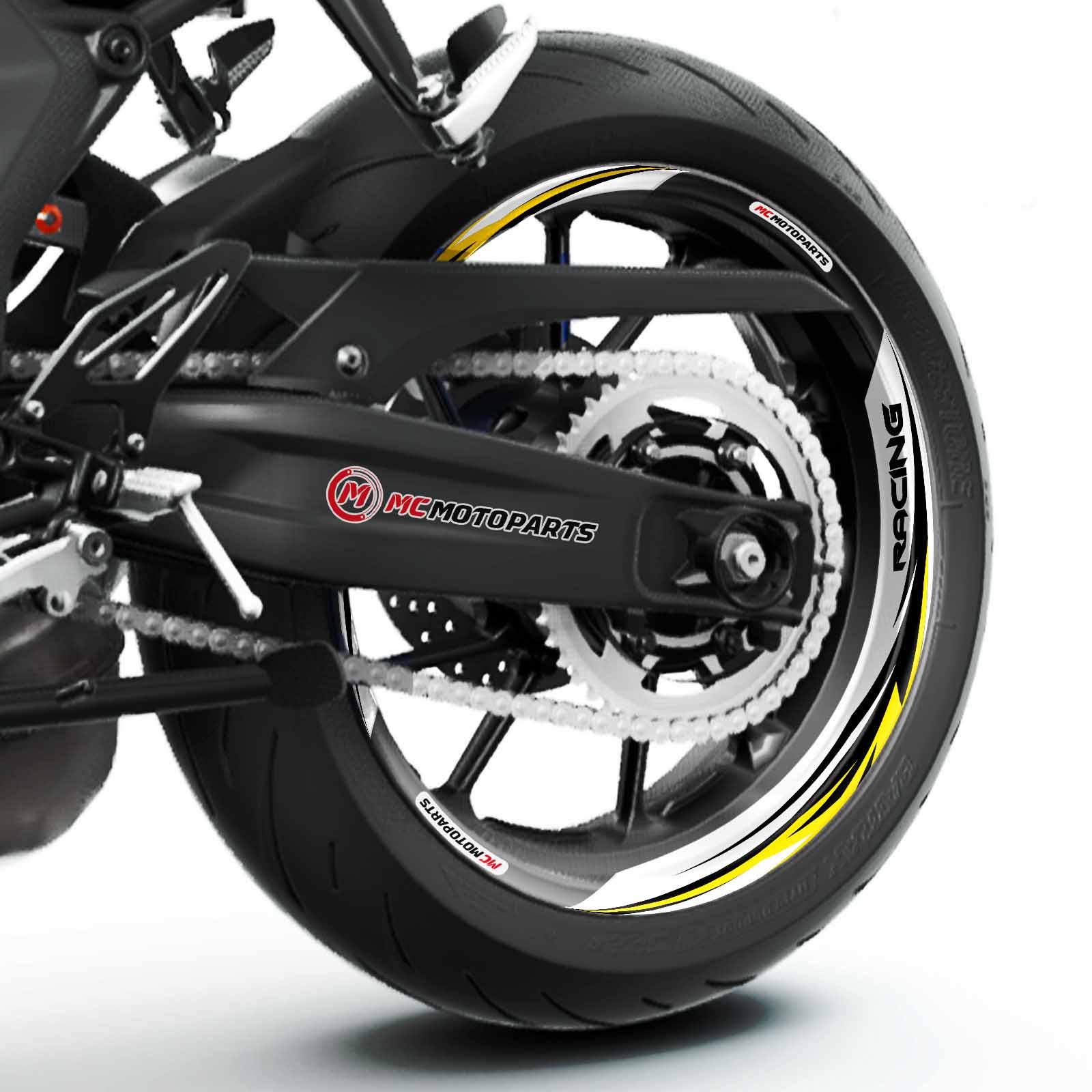 S01W Yellow 2-PIECE Decals Wheel Stickers For ZX14R Ninja ZX1400