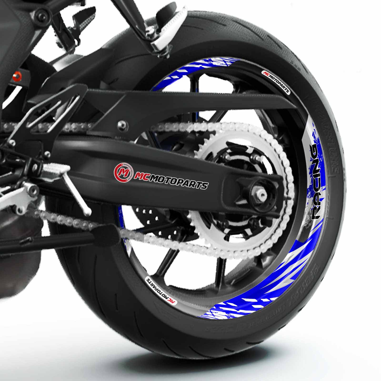 S02W Blue 2-PIECE Rim Wheel Stickers For ZX10RR Ninja 17 18 19 20