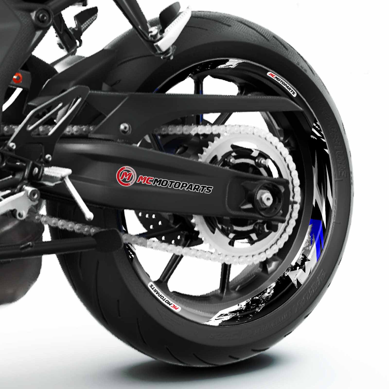 S03B Blue 2-PIECE Rim Wheel Stickers For Ninja 650R 15 16 17 18 19