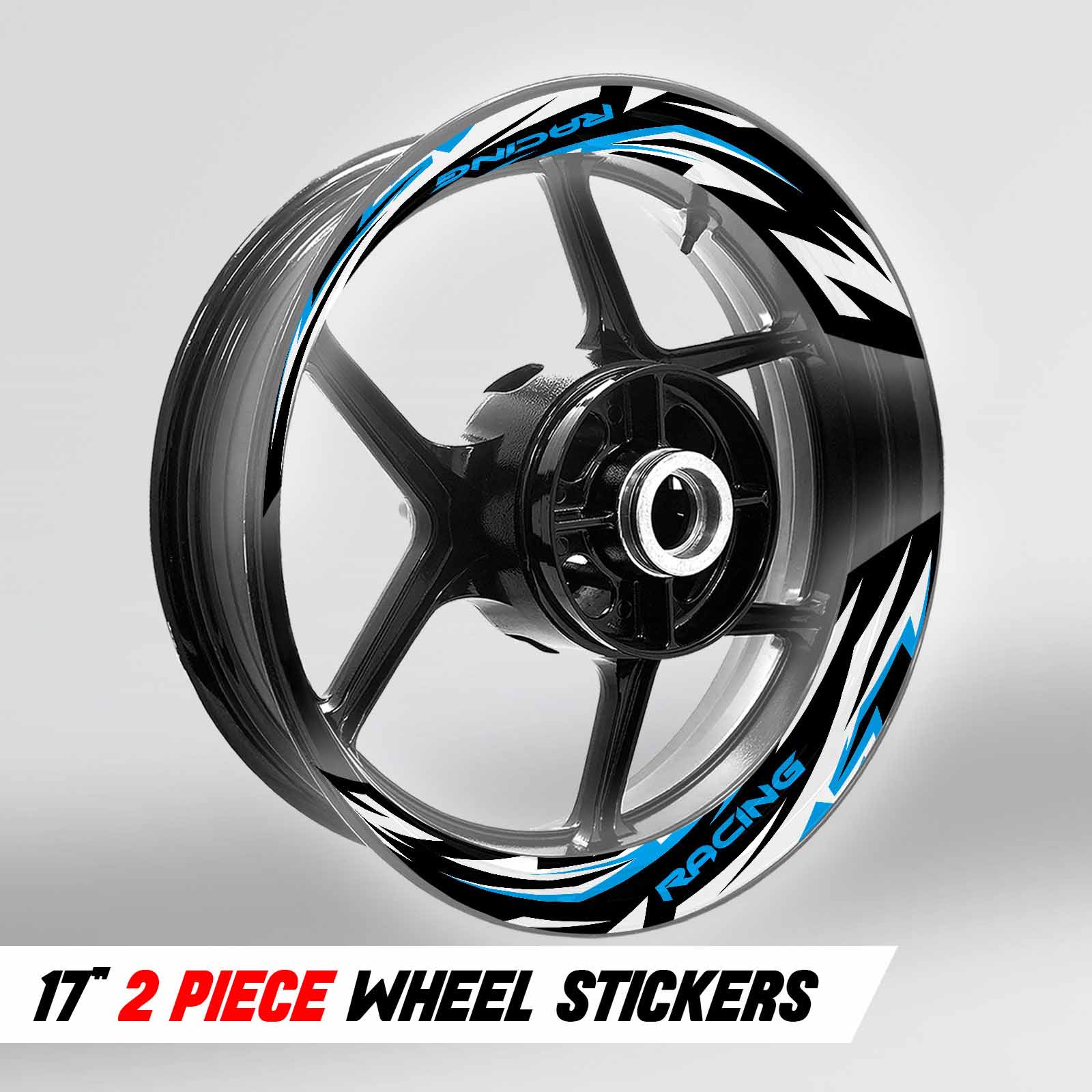 S04B Aqua 2-PIECE Wheel Stickers For ZX6R Ninja 636 600 15 16 17