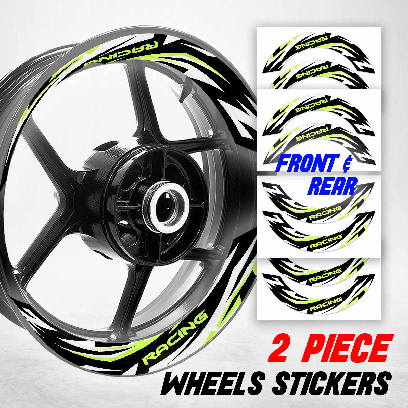 S04B L-Green 2-PIECE Decals Wheel Stickers For ZX14R Ninja ZX1400