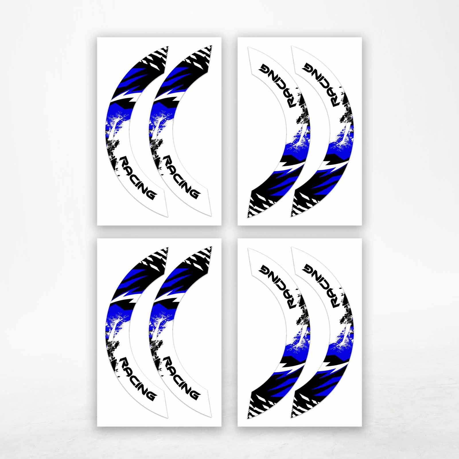 S05W Blue 2-PIECE Rim Wheel Stickers For ZX6RR Ninja ZX600 03 04
