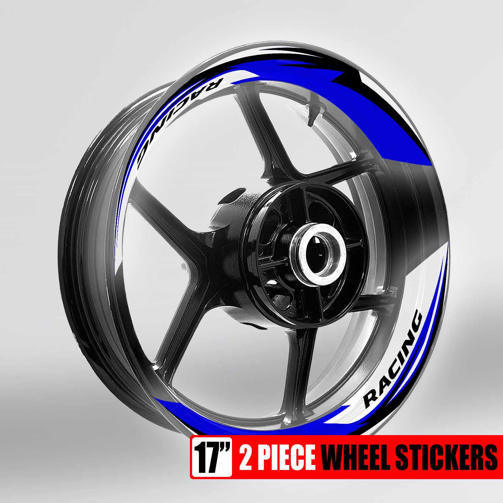 S06W Blue 2-PIECE Decals Wheel Stickers For ZX10RR Ninja 17 18 19