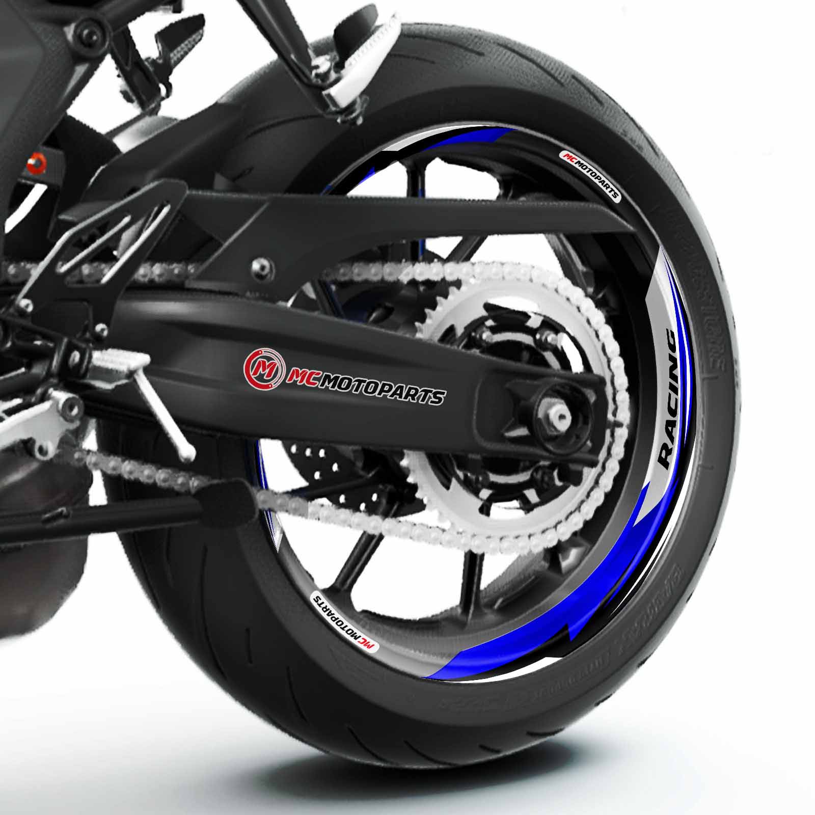 S06W Blue 2-PIECE Decals Wheel Stickers For Ninja ZX6R 16 17 18 19
