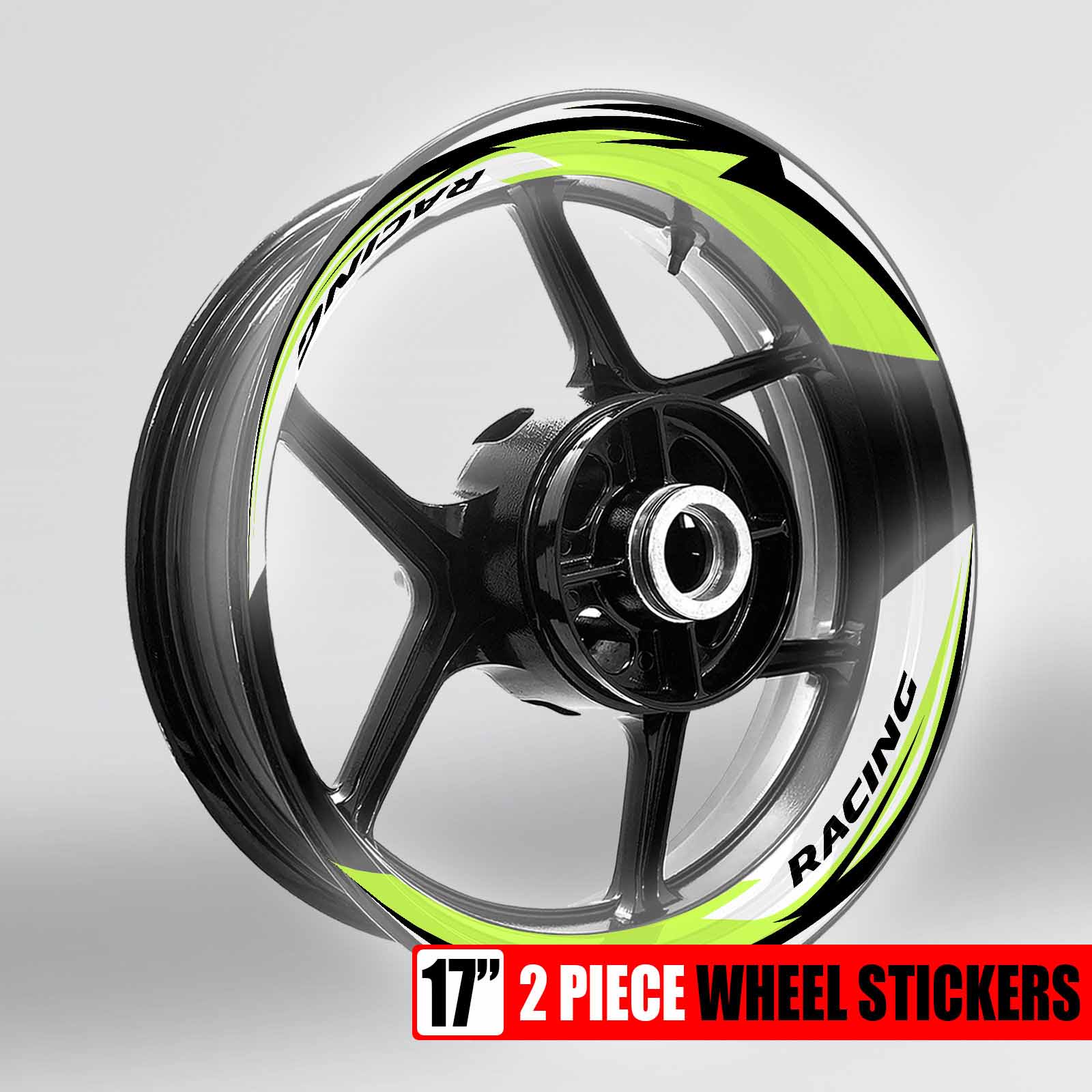 S06W Light Green 2-PIECE Wheel Stickers For Z900RS 18 19 20 21 22