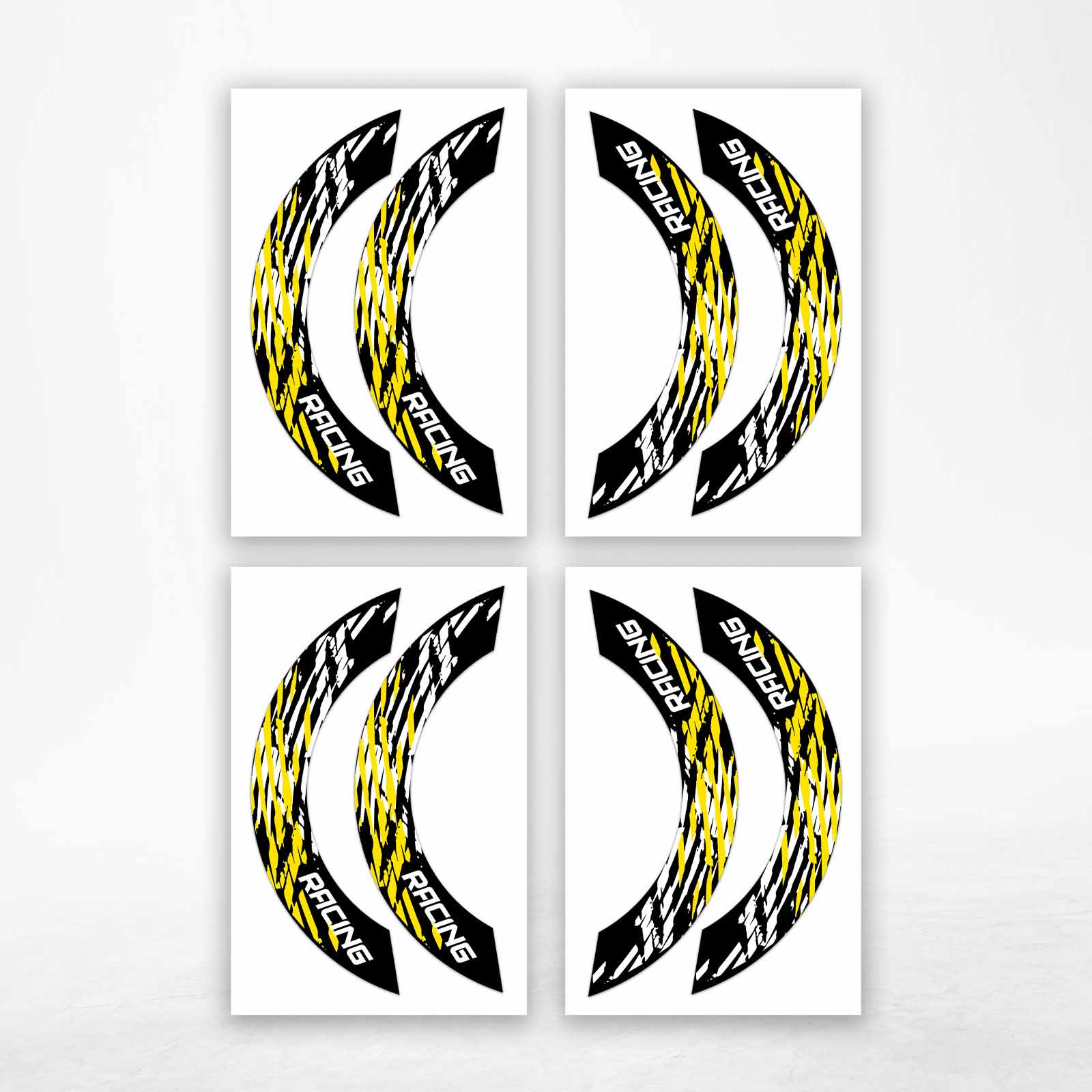 S07B Yellow 2-PIECE Rim Wheel Stickers For Z400 19 20 21 22 | eBay