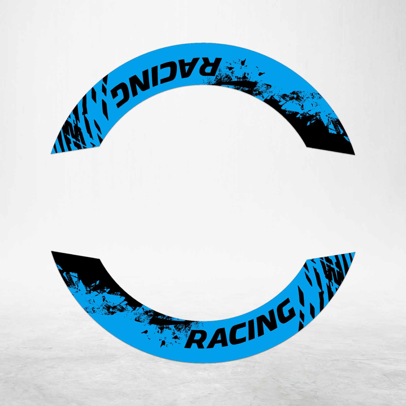 S08B Aqua 2-PIECE Rim Wheel Stickers For ZX6R Ninja 636 600 16 17