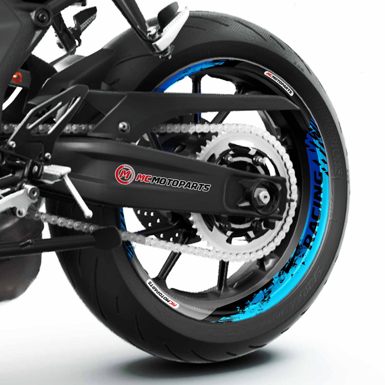 S08B Aqua 2-PIECE Rim Wheel Stickers For ZX6R Ninja 636 600 16 17